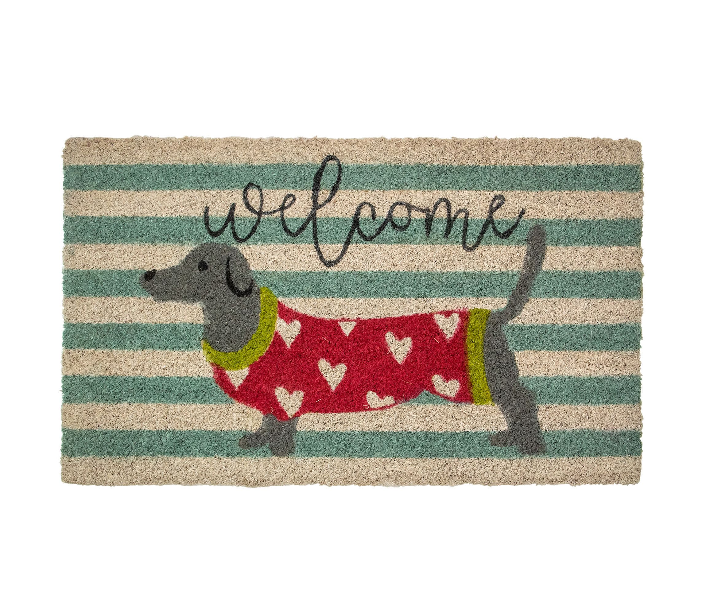Natural Coir Rectangular Dachshund Dog Welcome Doormat 18" x 30"