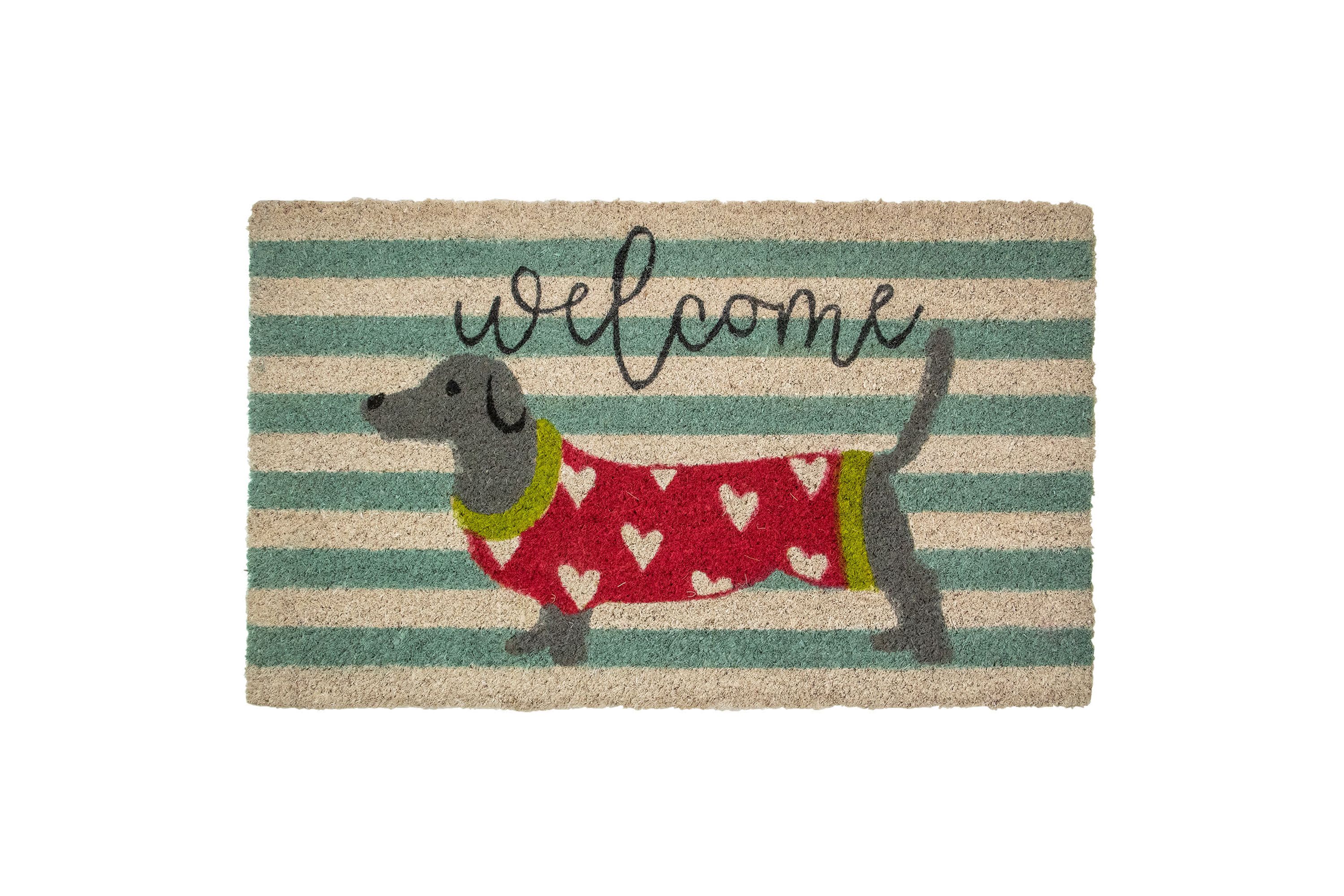 Natural Coir Rectangular Dachshund Dog Welcome Doormat 18" x 30"