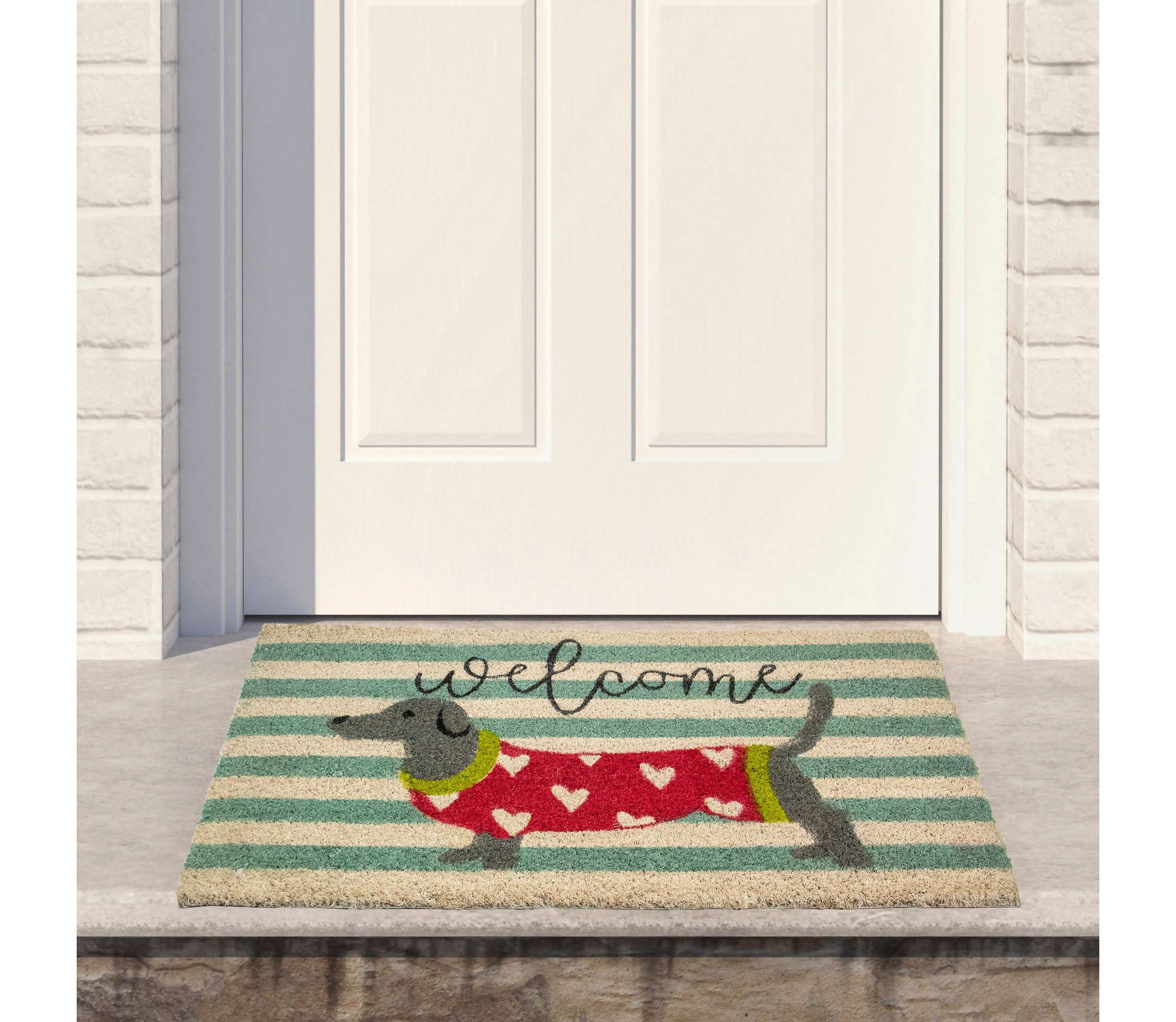 Natural Coir Rectangular Dachshund Dog Welcome Doormat 18" x 30"