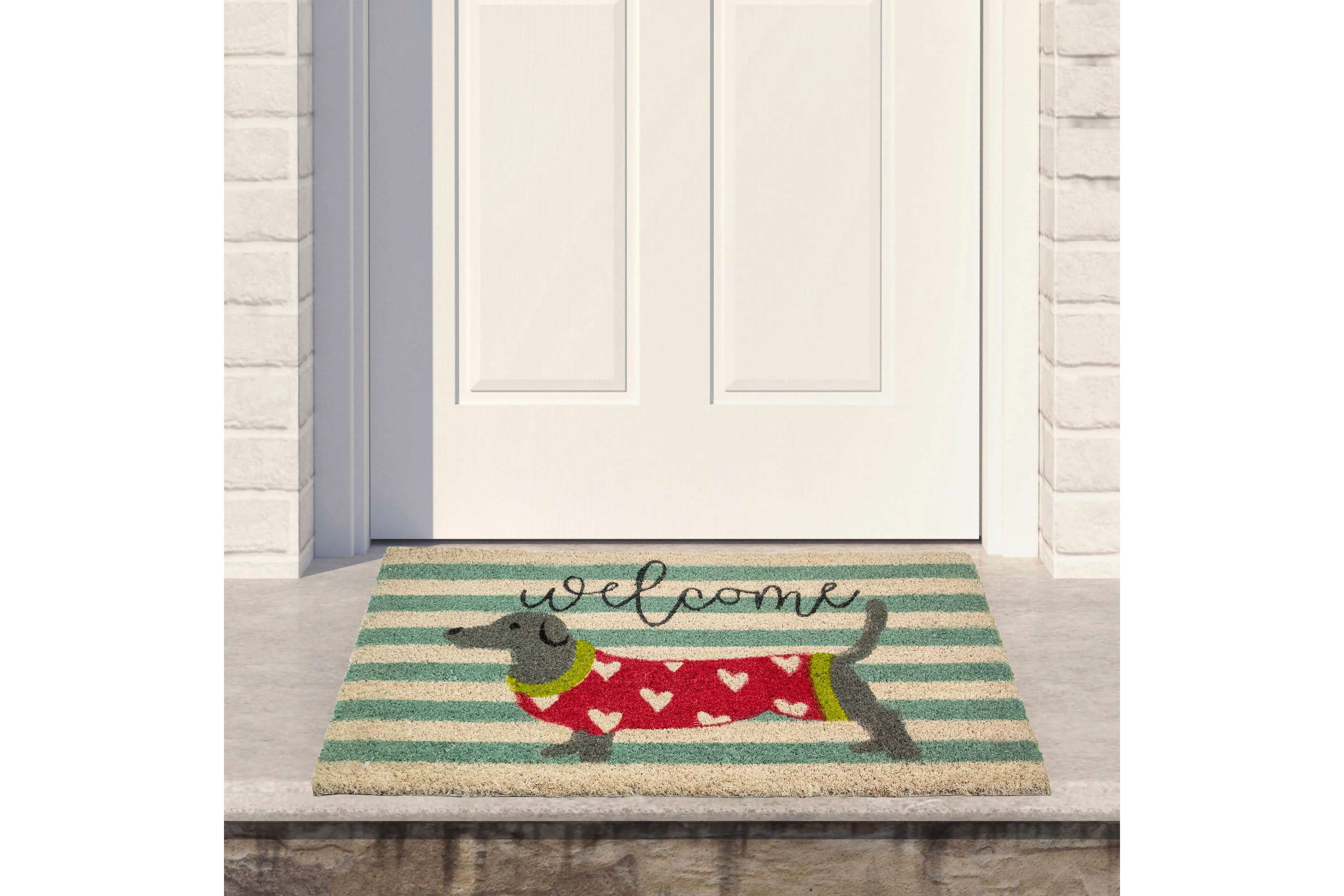Natural Coir Rectangular Dachshund Dog Welcome Doormat 18" x 30"