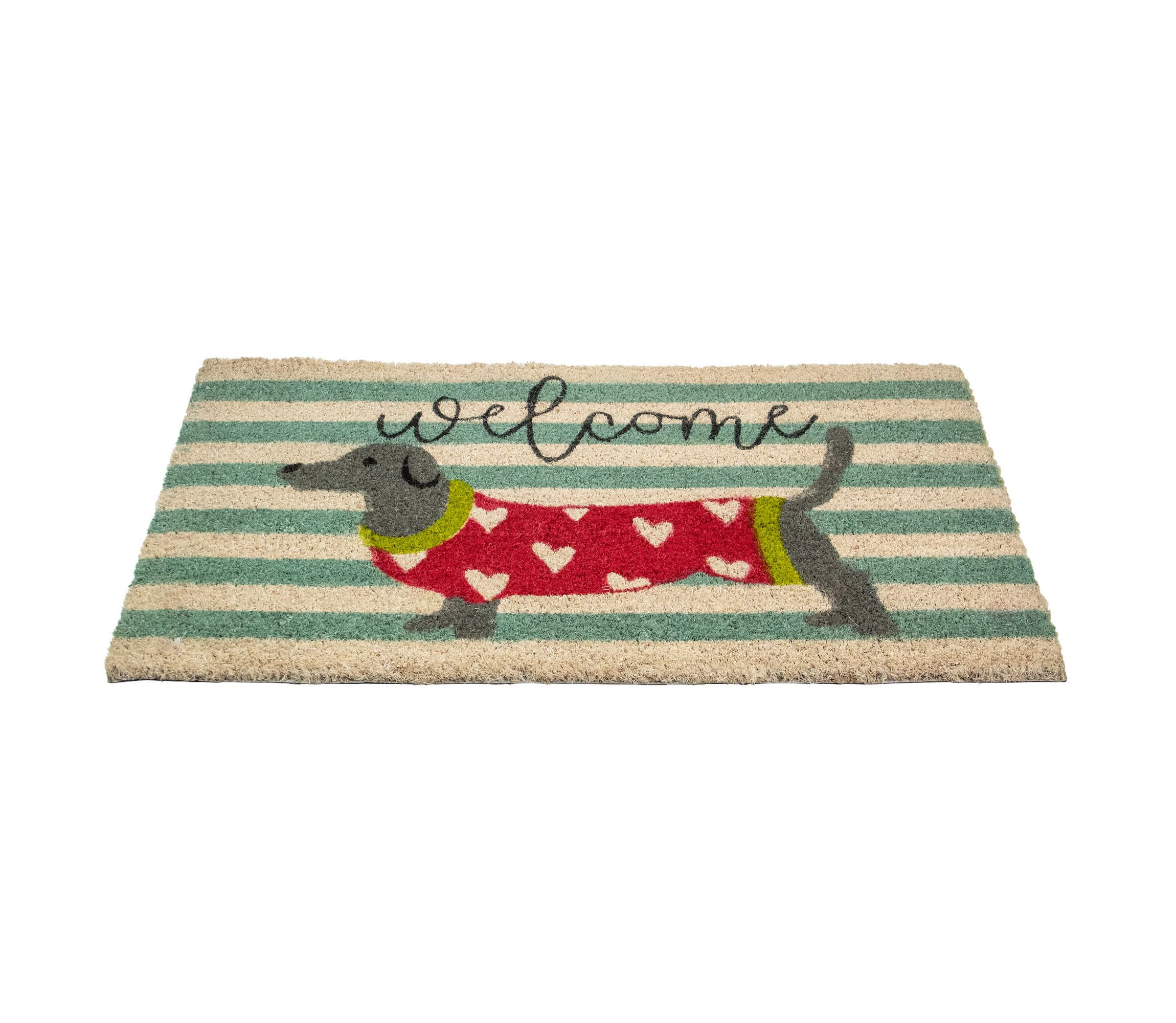 Natural Coir Rectangular Dachshund Dog Welcome Doormat 18" x 30"