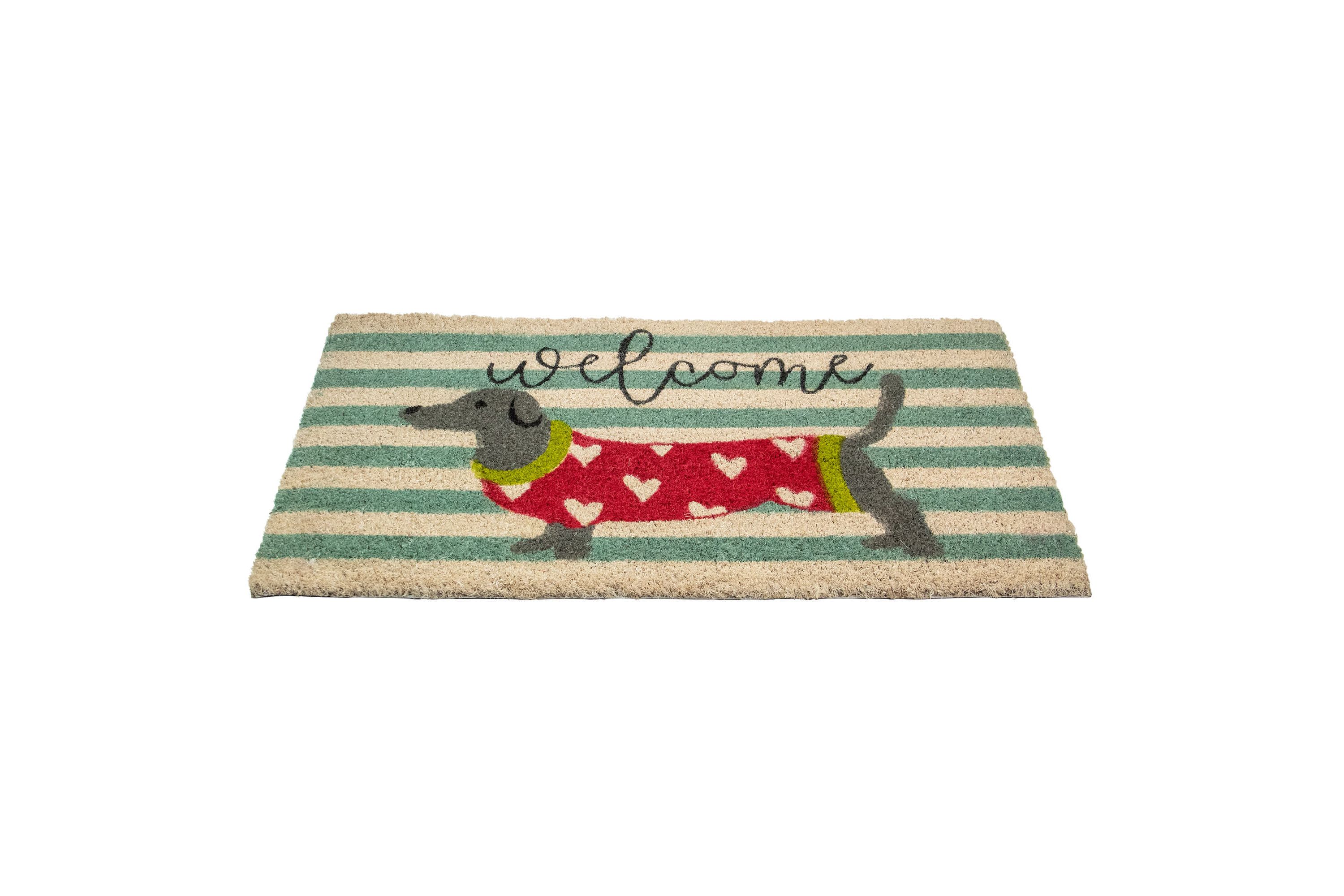 Natural Coir Rectangular Dachshund Dog Welcome Doormat 18" x 30"