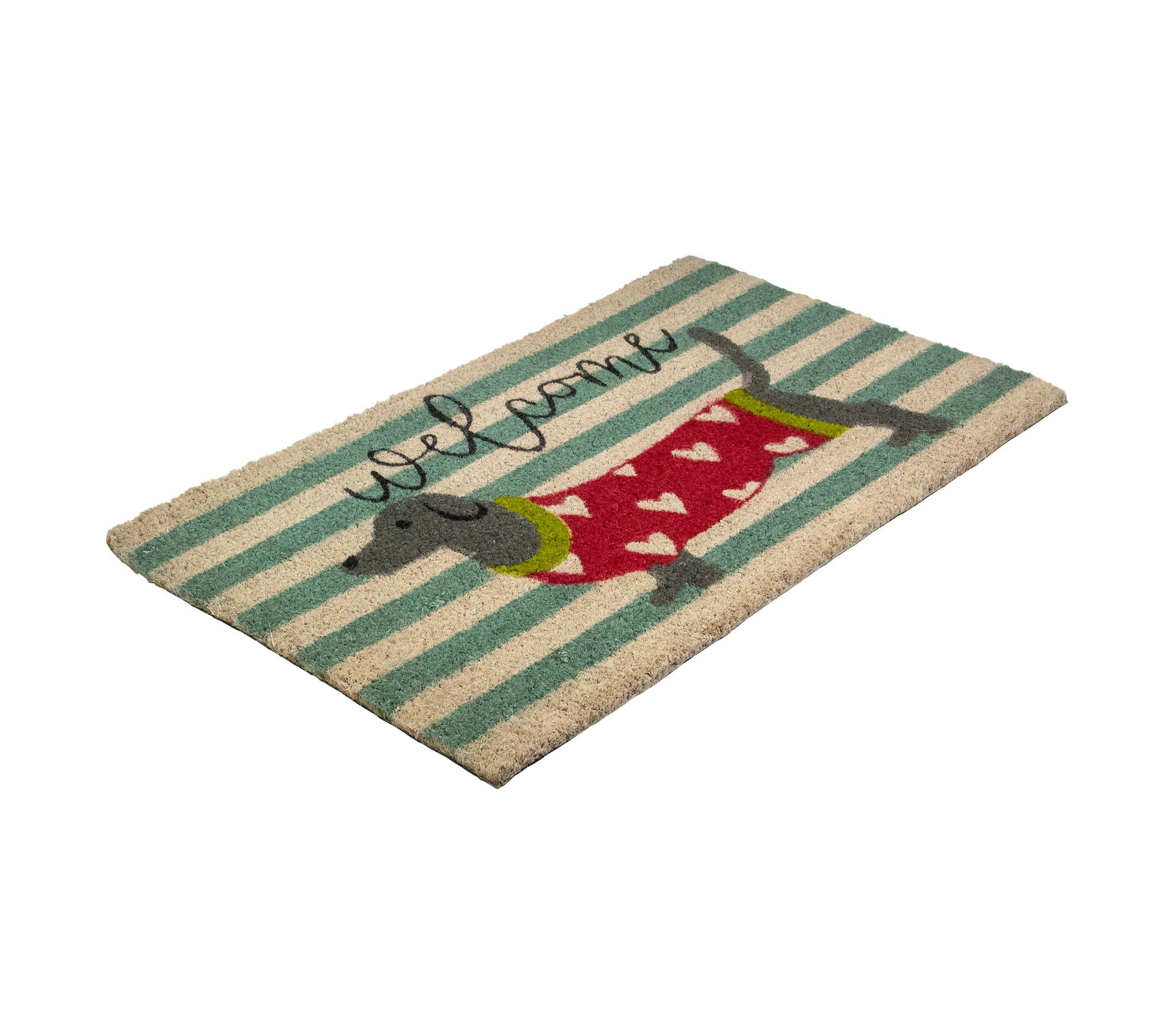 Natural Coir Rectangular Dachshund Dog Welcome Doormat 18" x 30"