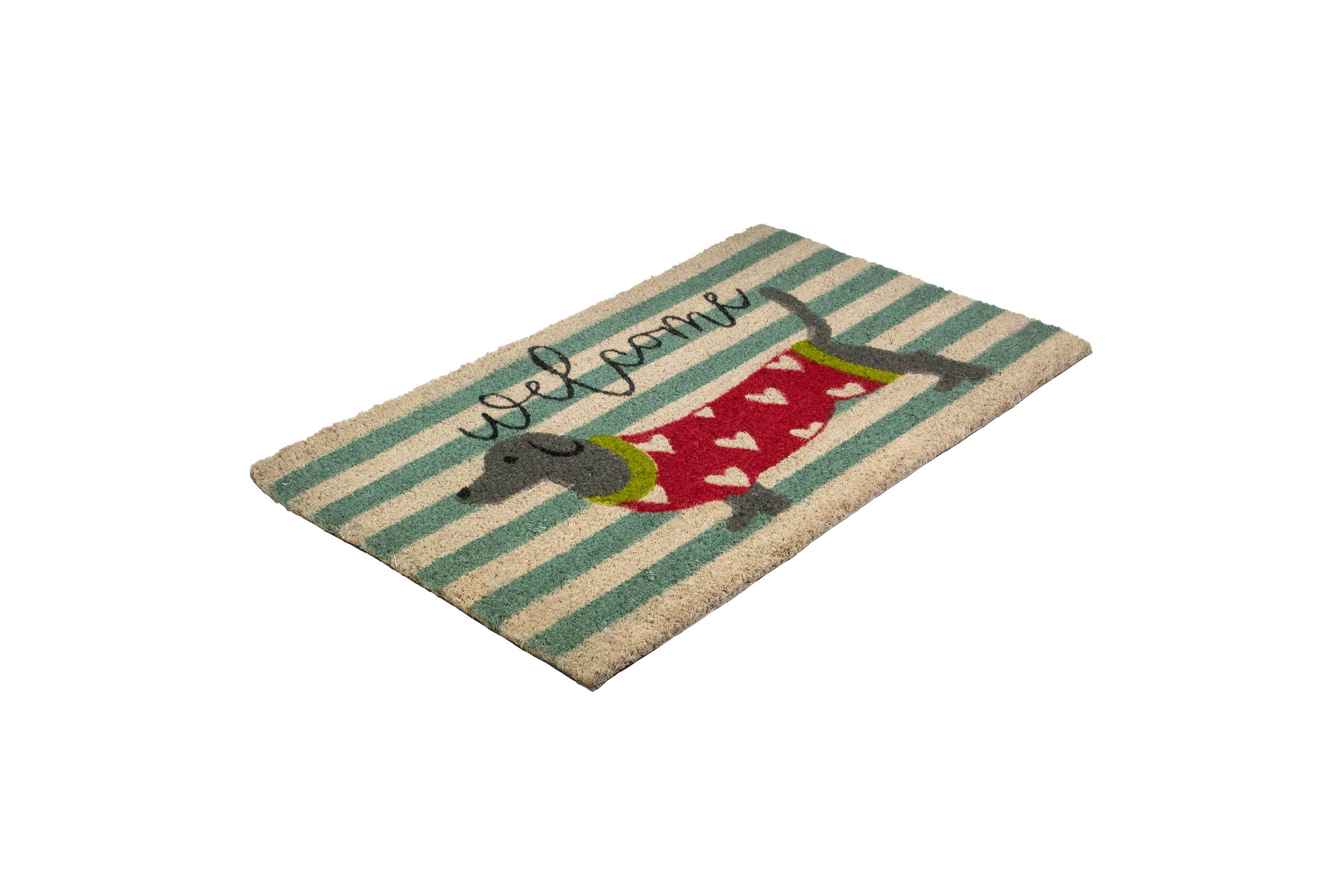 Natural Coir Rectangular Dachshund Dog Welcome Doormat 18" x 30"