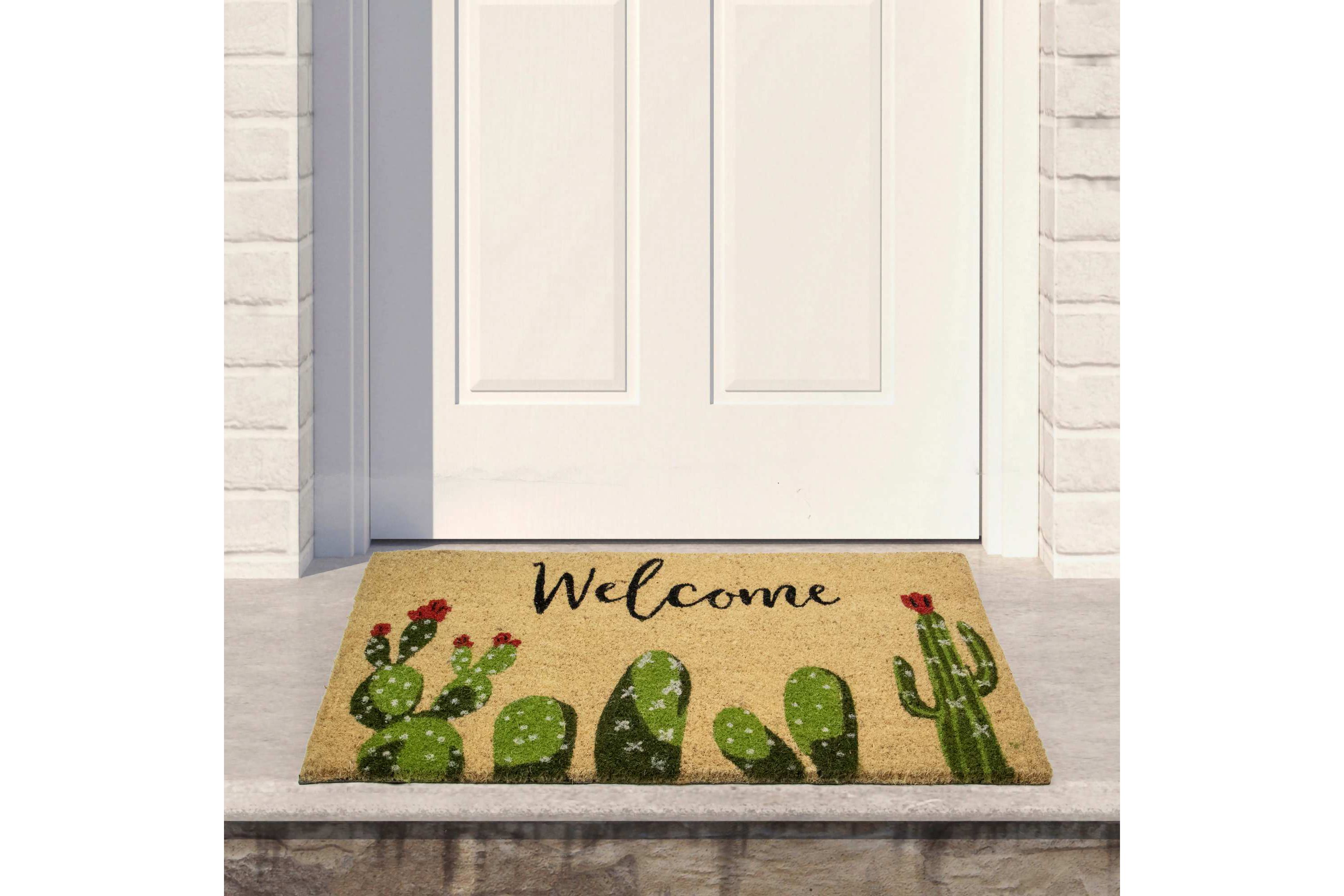 Natural Coir Cactus "Welcome" Outdoor Doormat 18" x 30"
