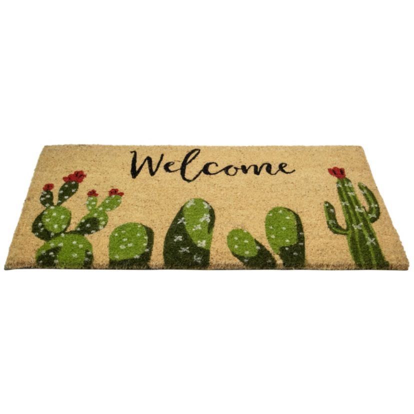Natural Coir Cactus "Welcome" Outdoor Doormat 18" x 30"