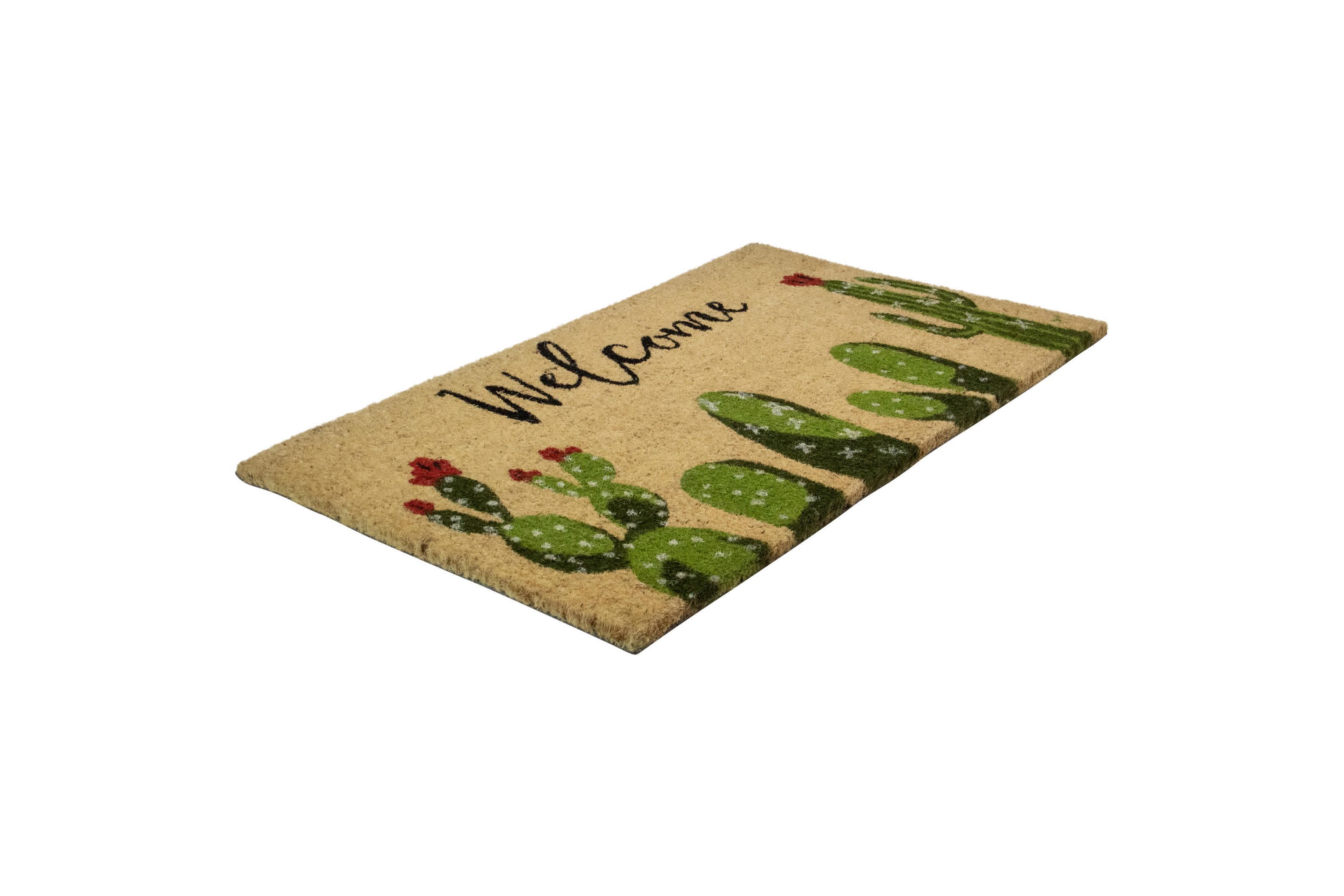 Natural Coir Cactus "Welcome" Outdoor Doormat 18" x 30"