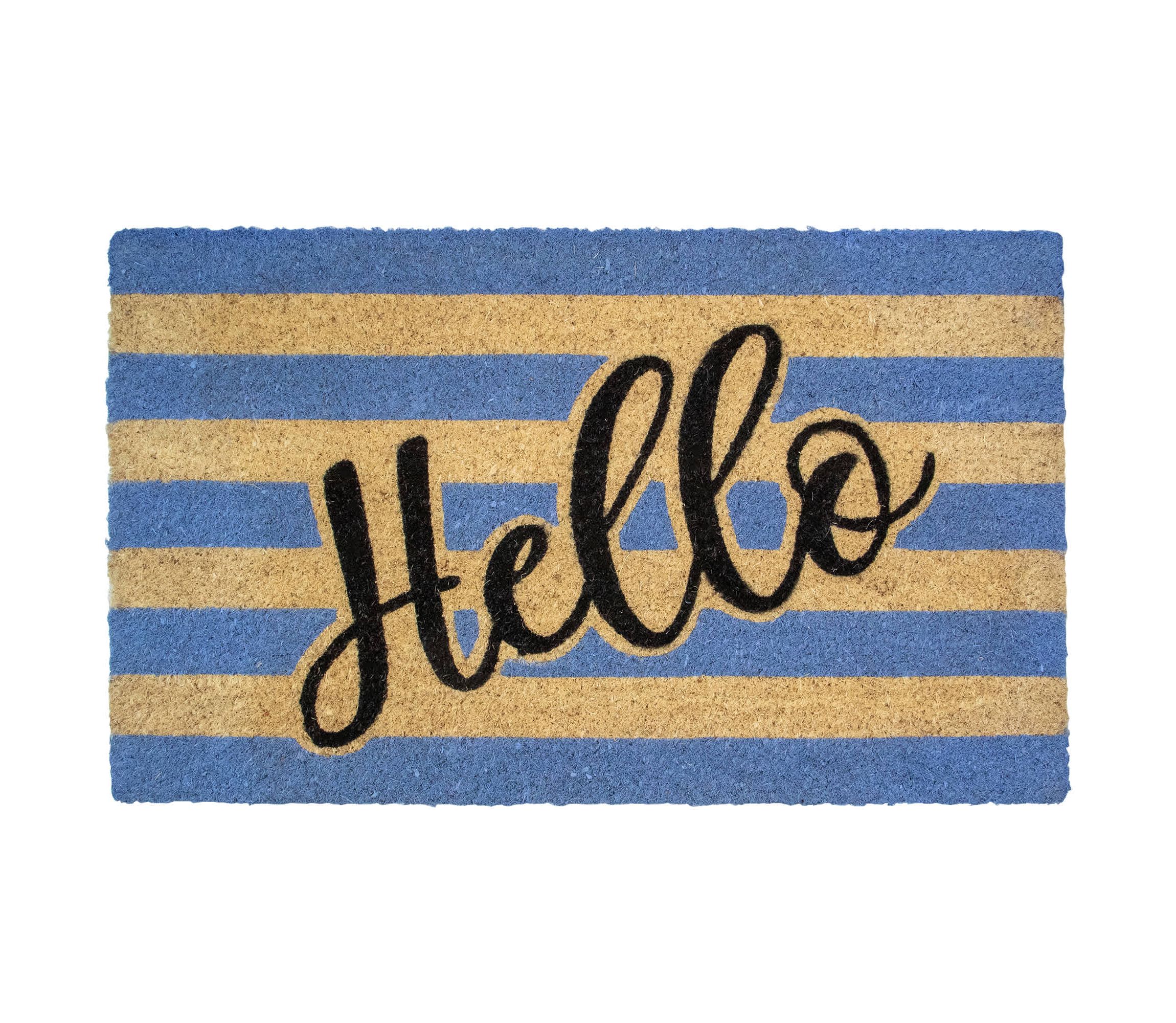 Natural Coir "Hello" Outdoor Rectangular Doormat 18" x 30"