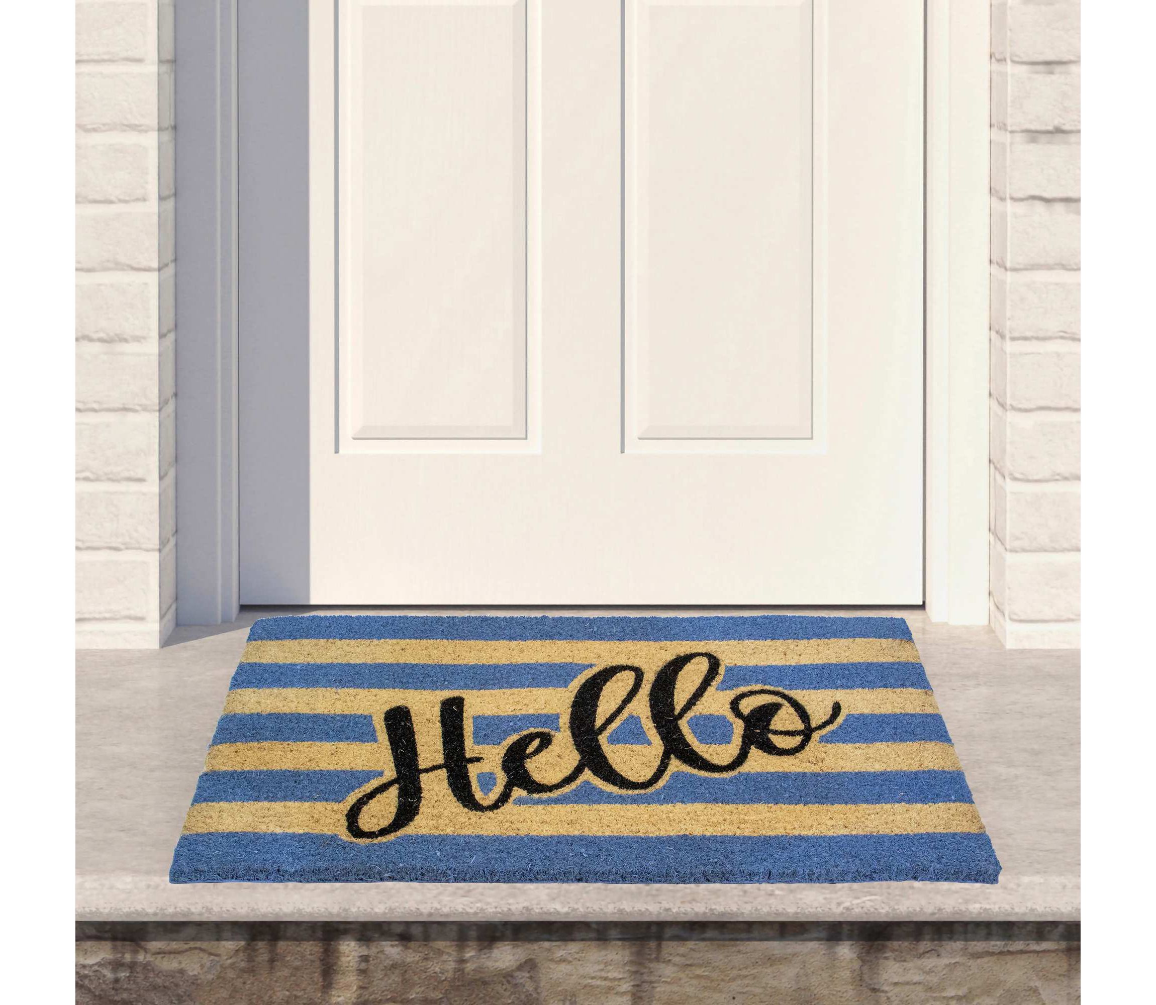 Natural Coir "Hello" Outdoor Rectangular Doormat 18" x 30"