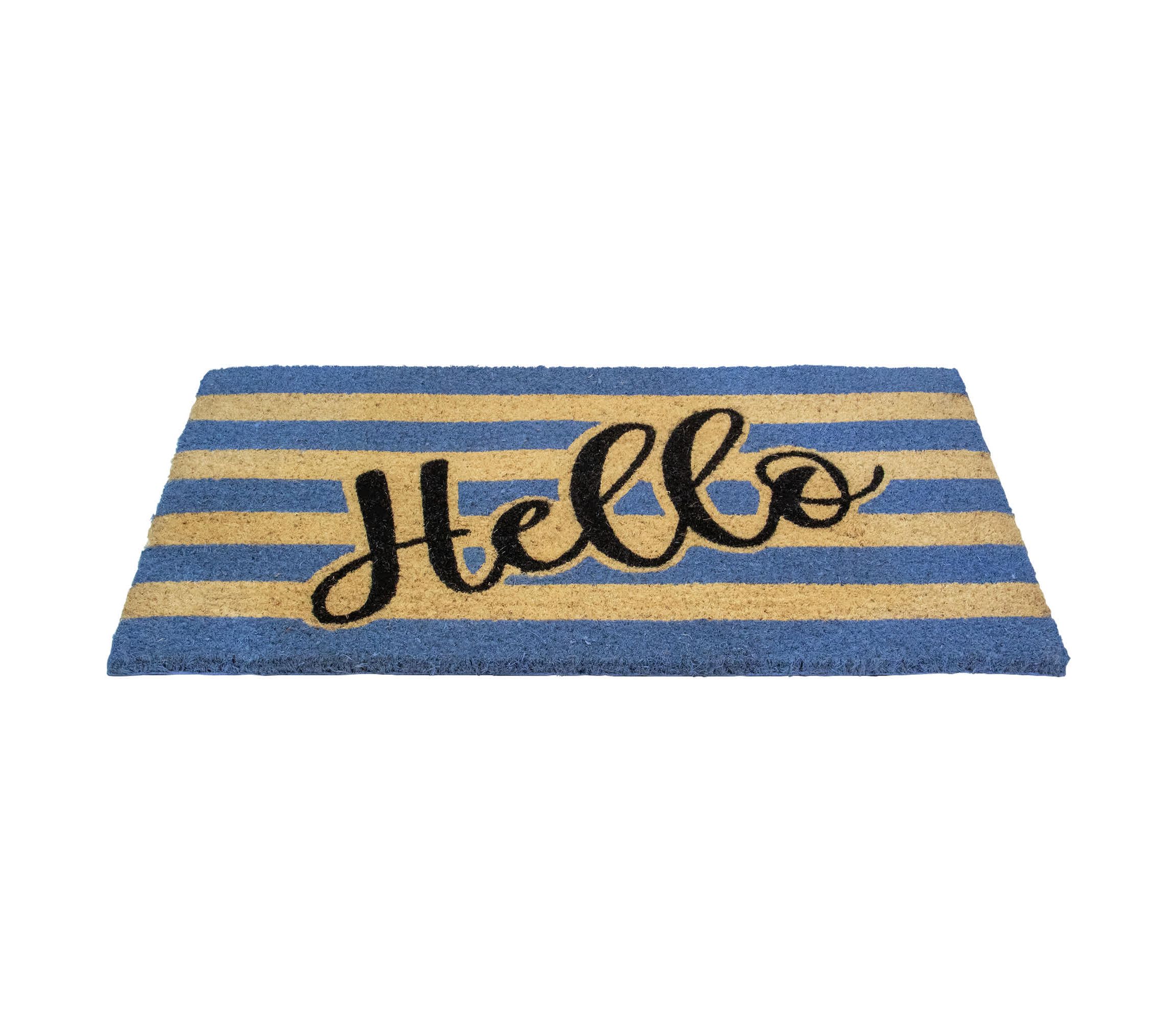 Natural Coir "Hello" Outdoor Rectangular Doormat 18" x 30"