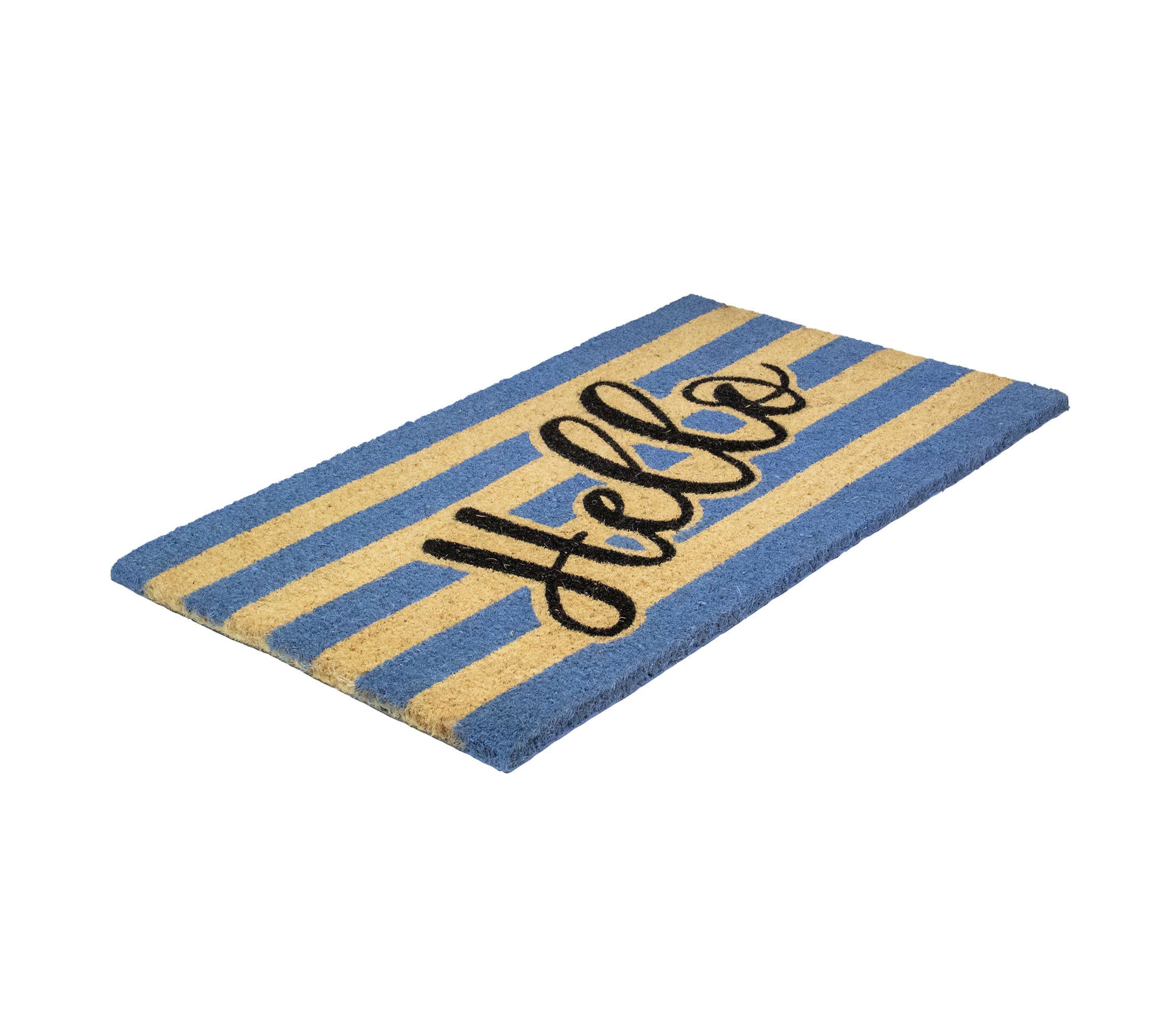 Natural Coir "Hello" Outdoor Rectangular Doormat 18" x 30"