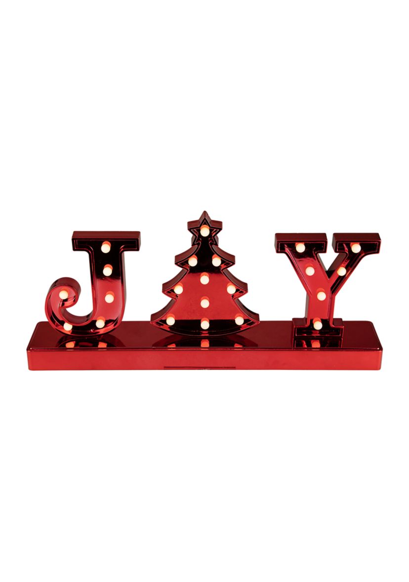 6.5Inch LED Lighted Red Joy Christmas Marquee Sign