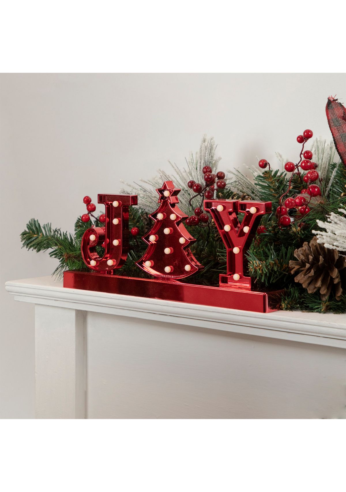 6.5Inch LED Lighted Red Joy Christmas Marquee Sign