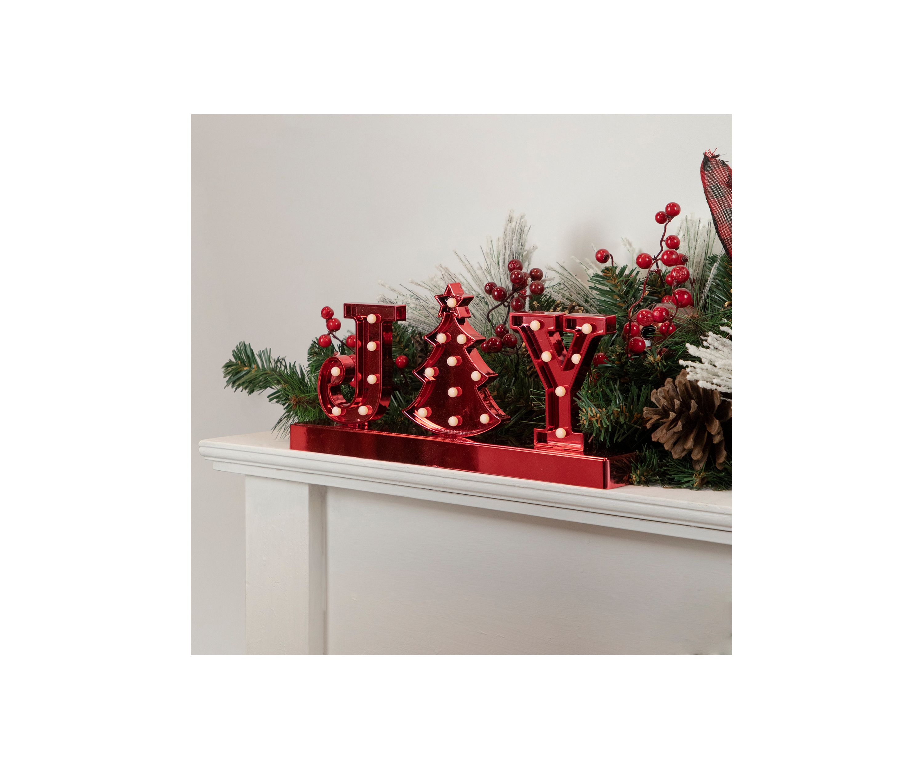 6.5Inch LED Lighted Red Joy Christmas Marquee Sign