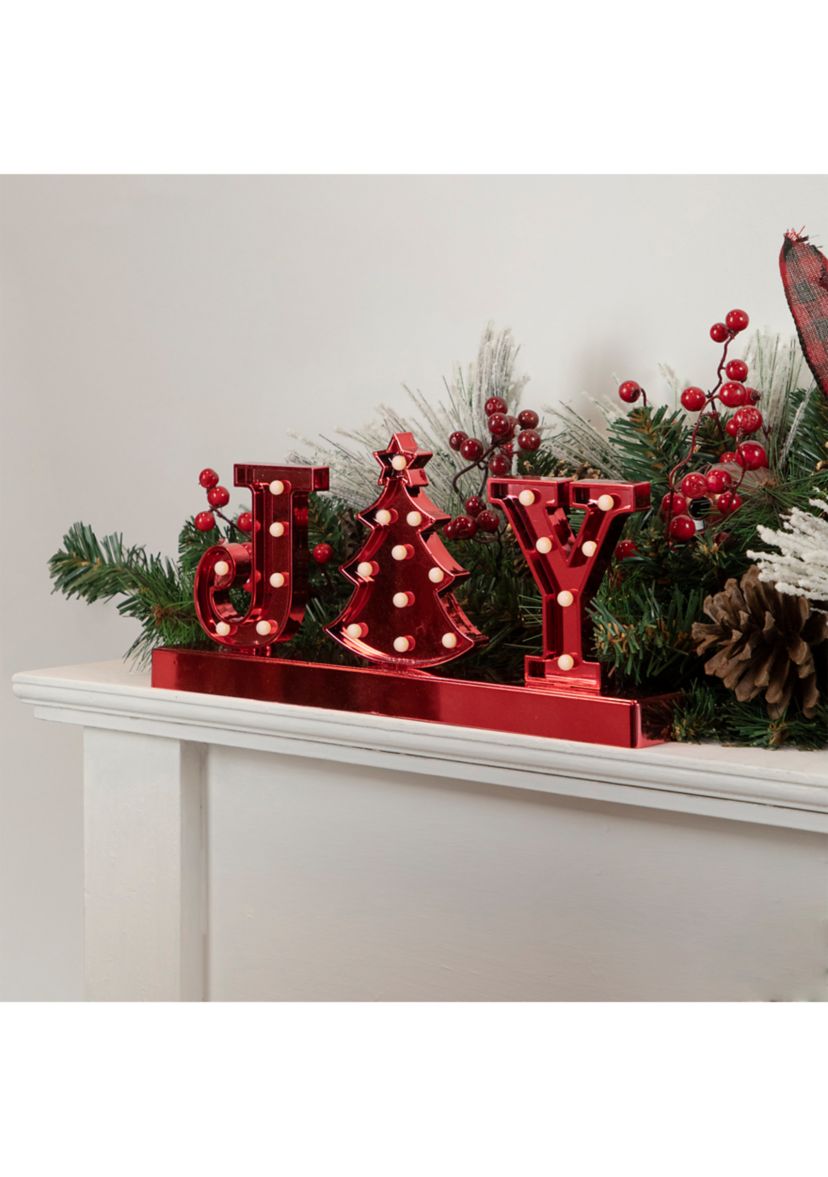 6.5Inch LED Lighted Red Joy Christmas Marquee Sign