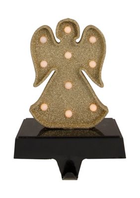 Northlight Gold Glittered Led Lighted Angel Christmas Stocking Holder 7Inch