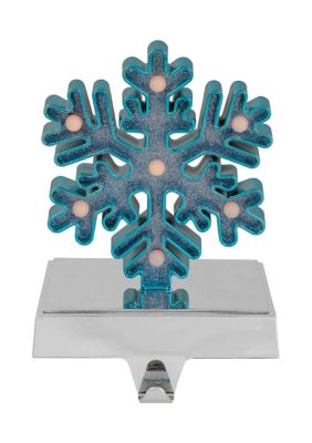 Northlight Blue And Silver Led Lighted Snowflake Christmas Stocking Holder 7Inch