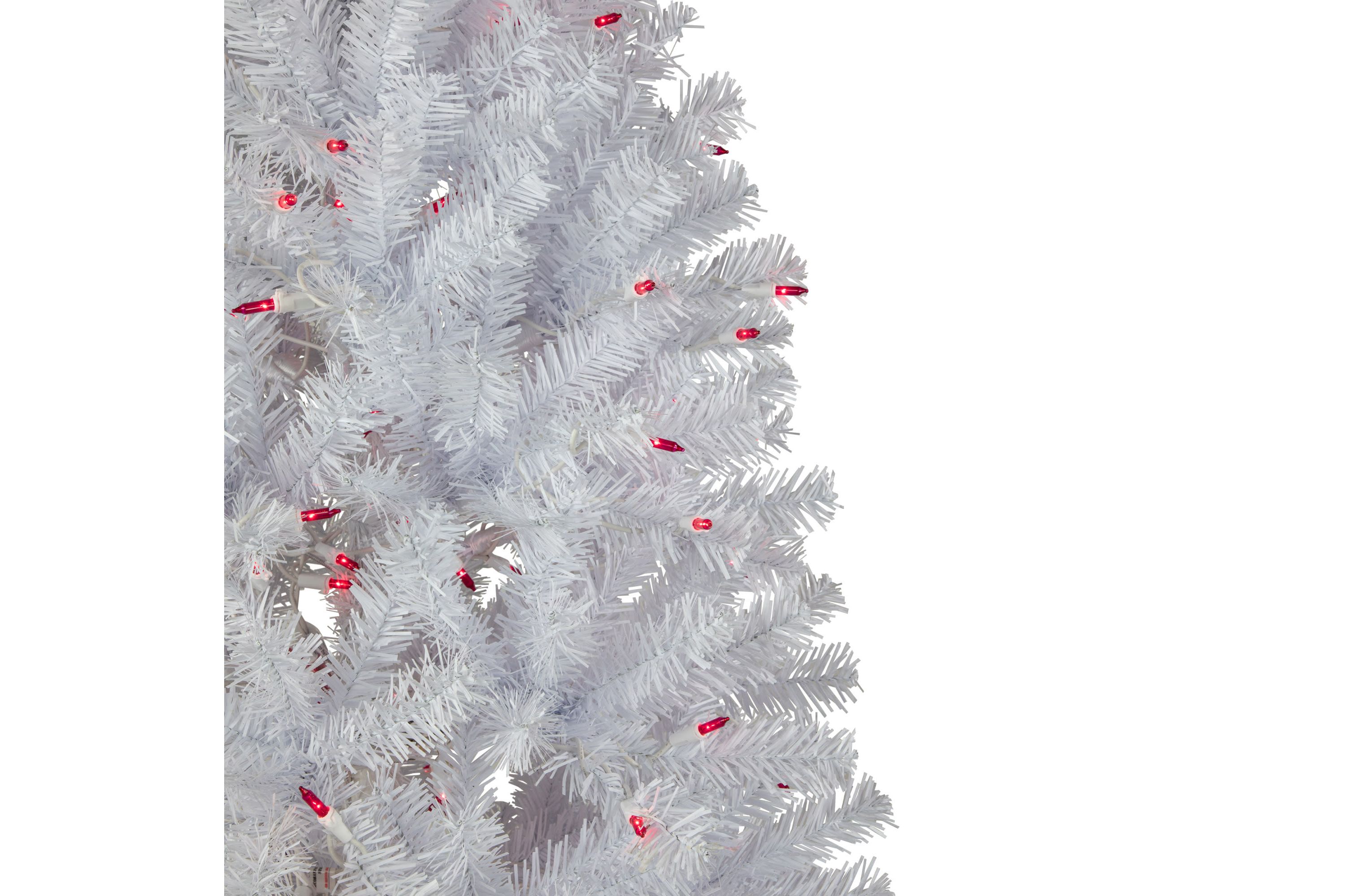 6.5ft Pre-Lit Slim Geneva White Spruce Artificial Christmas Tree Pink Lights