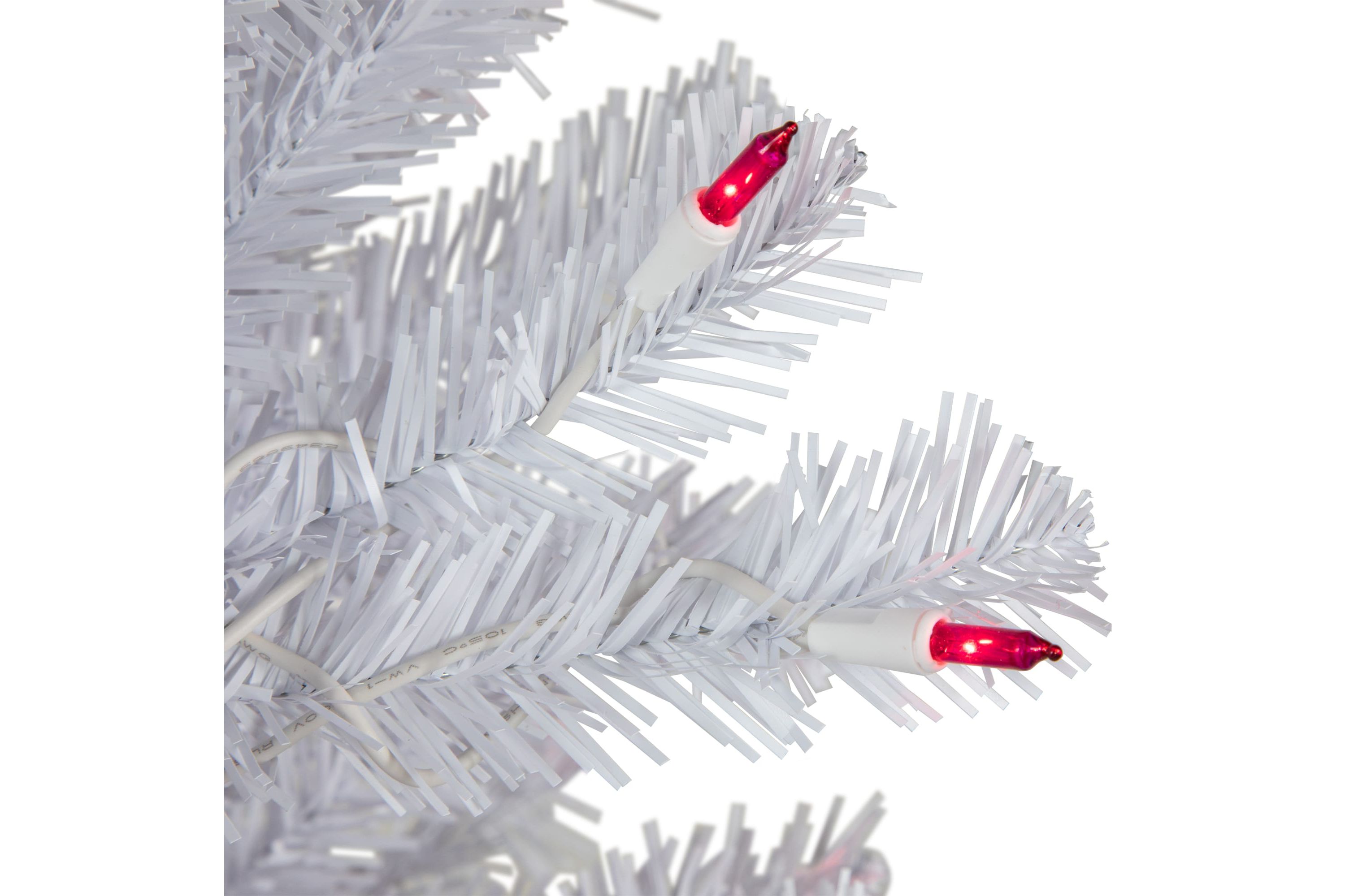 6.5ft Pre-Lit Slim Geneva White Spruce Artificial Christmas Tree Pink Lights