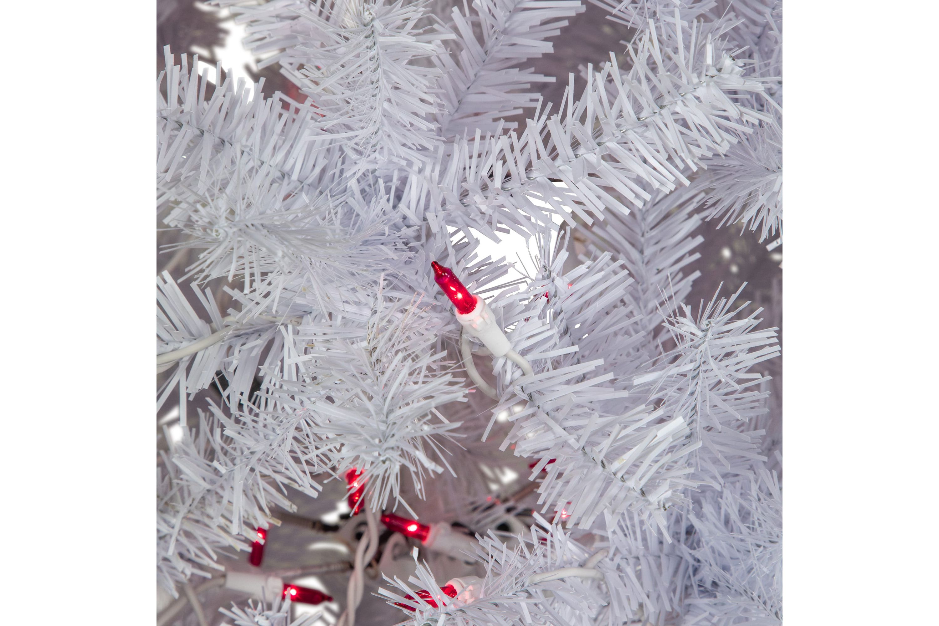 6.5ft Pre-Lit Slim Geneva White Spruce Artificial Christmas Tree Pink Lights