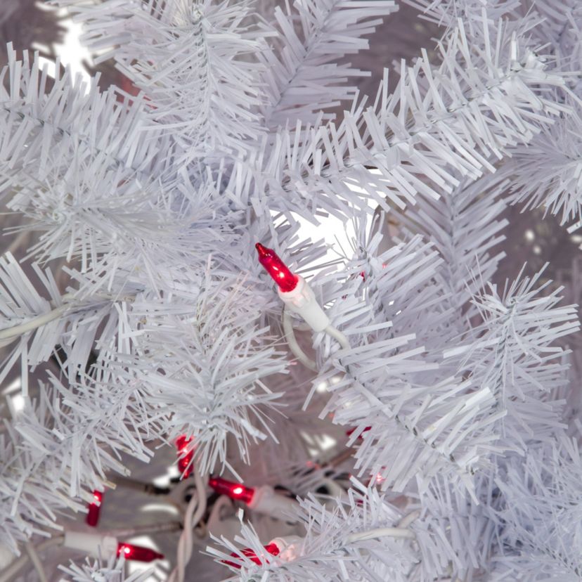 6.5ft Pre-Lit Slim Geneva White Spruce Artificial Christmas Tree Pink Lights