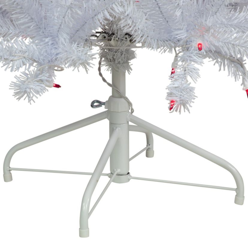 6.5ft Pre-Lit Slim Geneva White Spruce Artificial Christmas Tree Pink Lights