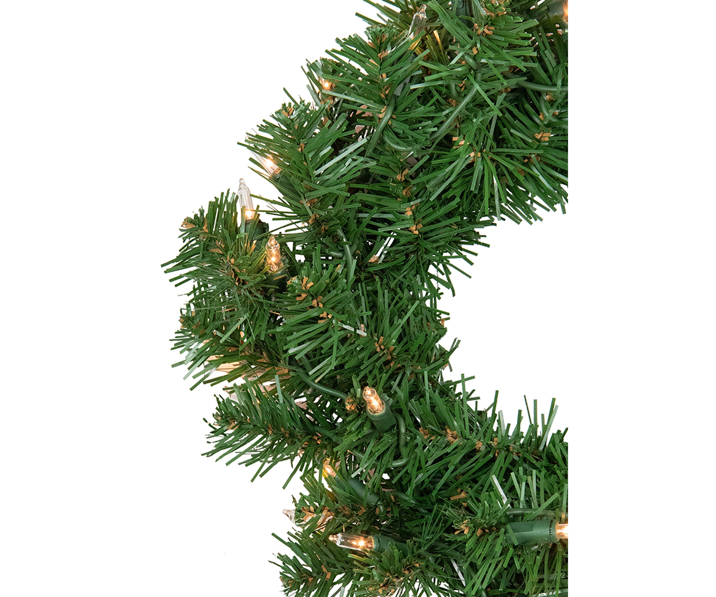 Pre-Lit Deluxe Dorchester Pine Artificial Christmas Wreath  12-Inch  Clear Lights