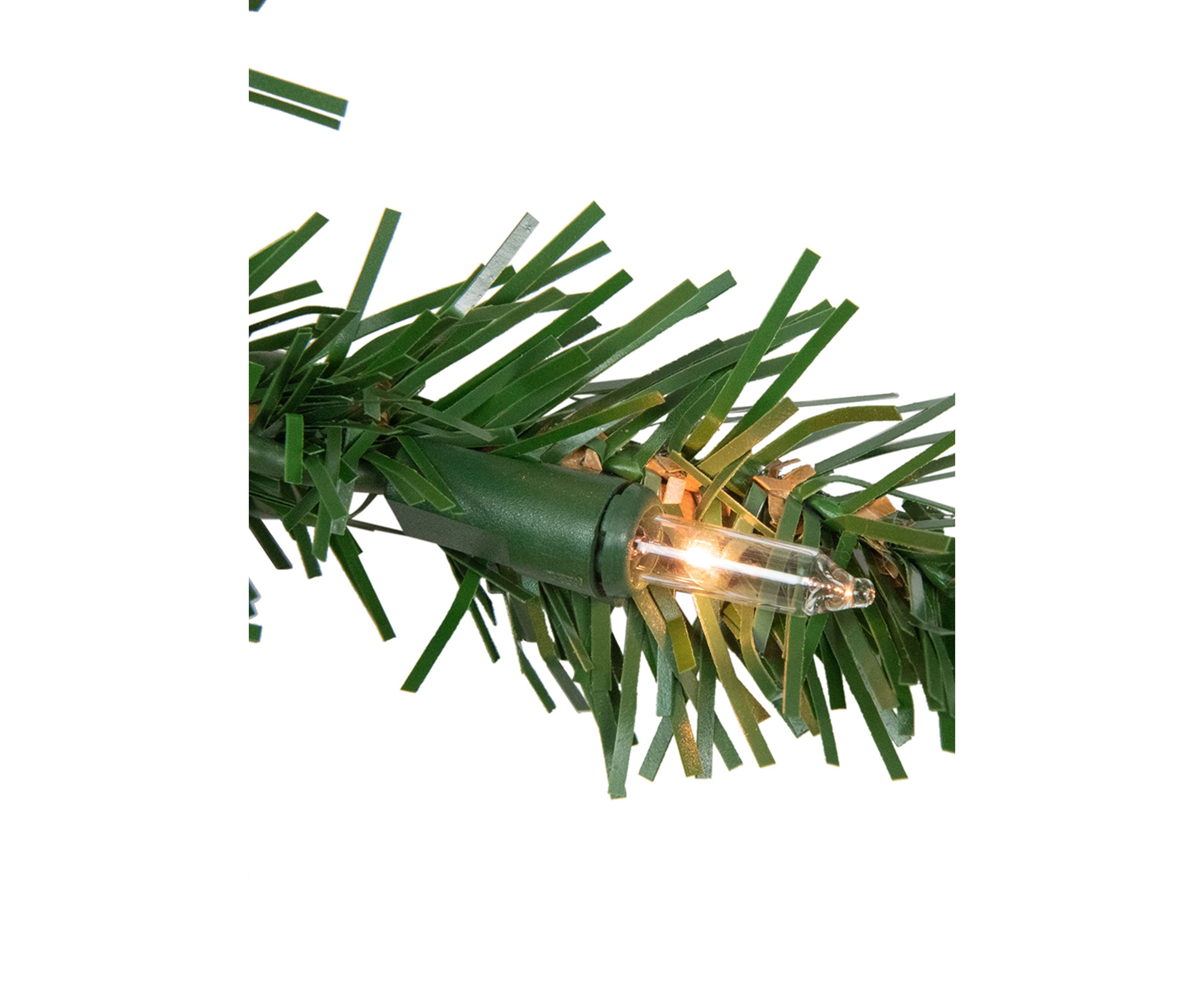 Pre-Lit Deluxe Dorchester Pine Artificial Christmas Wreath  12-Inch  Clear Lights