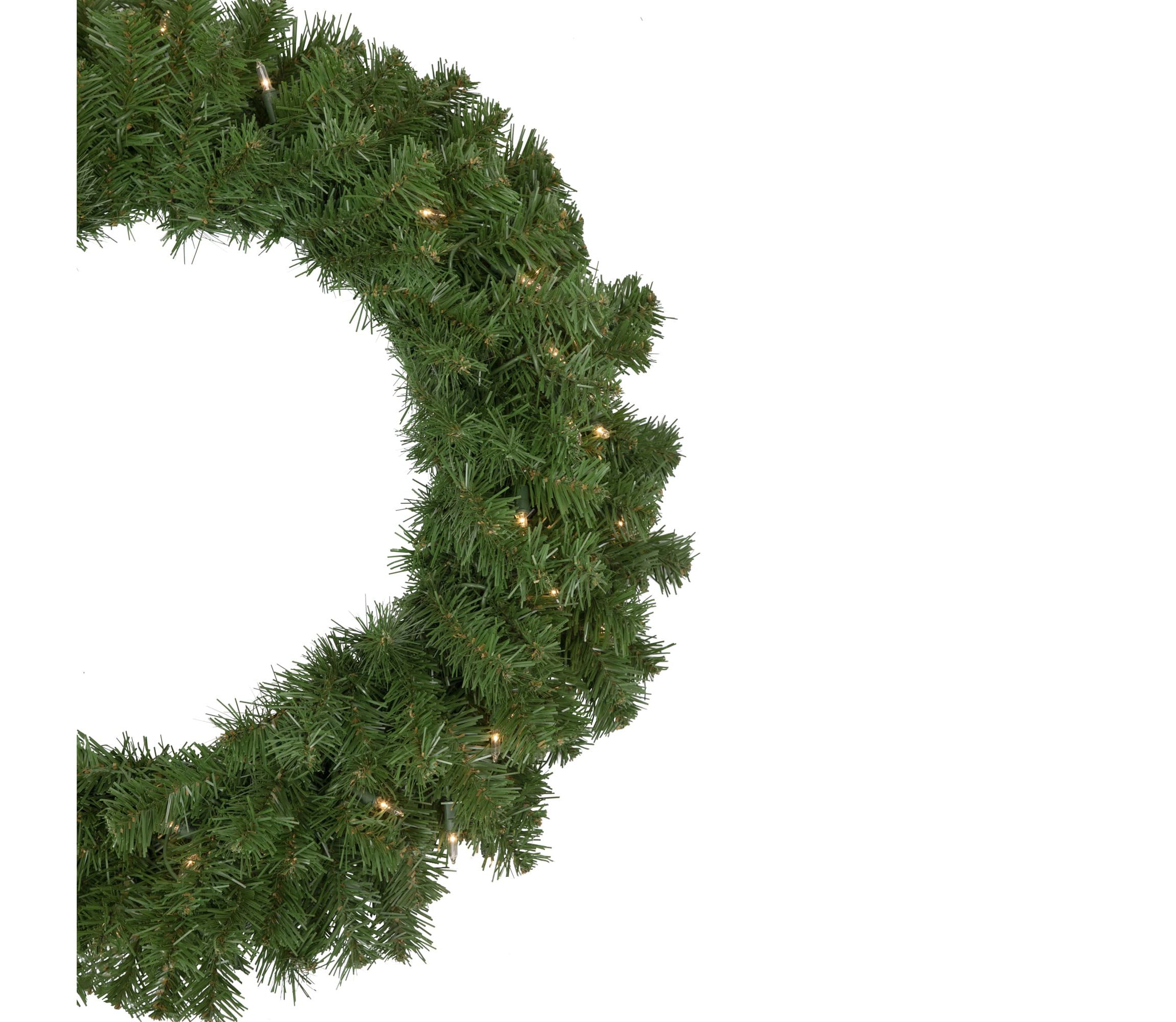 Pre-Lit Dorchester Pine Artificial Christmas Wreath  24-Inch  Clear Lights