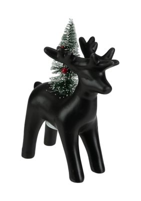 Northlight 7.5Inch LED Lighted Ceramic Standing Reindeer with Christmas Tree Warm White Lights -  760182134865288