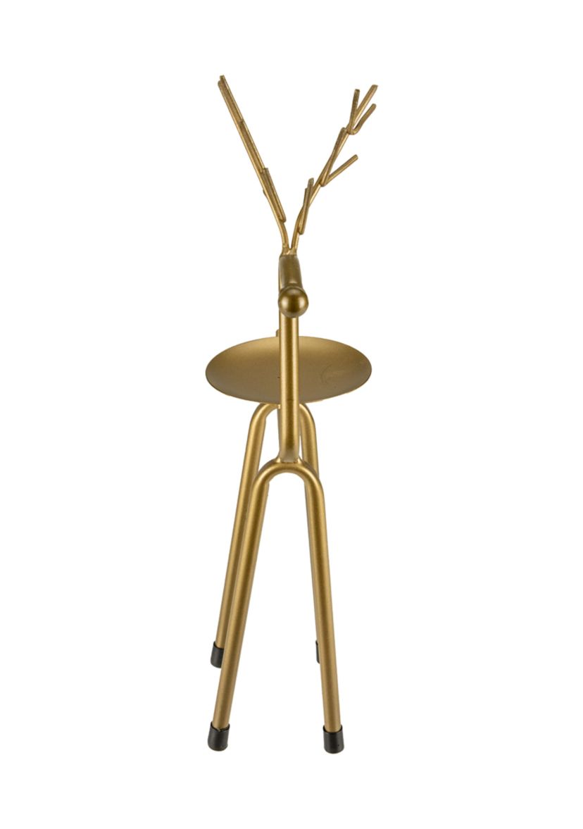 13.25Inch Large Bronze Reindeer Christmas Pillar Candle Holder