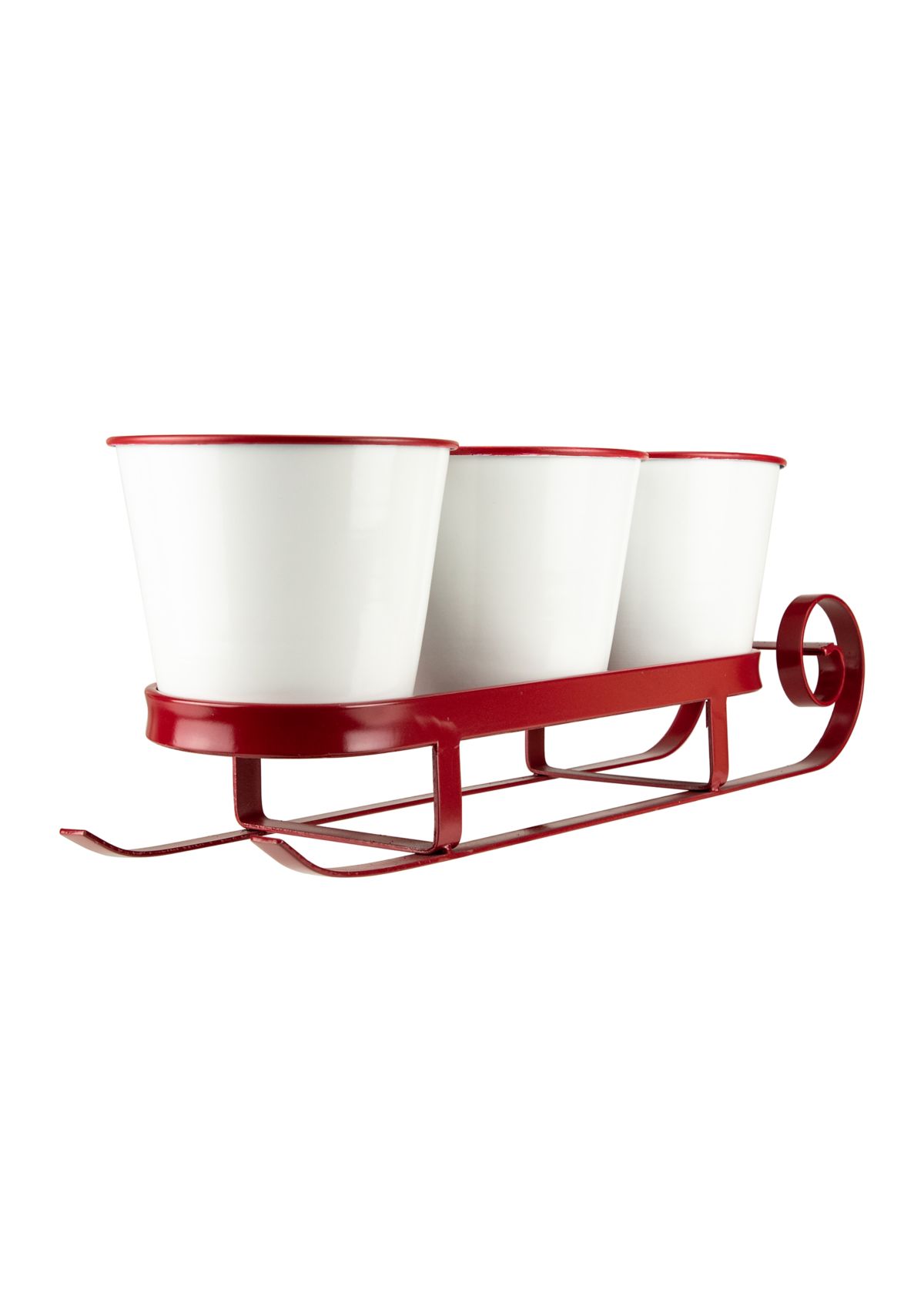 18.75Inch Red Sleigh with Sentiment Buckets Christmas Table Centerpiece