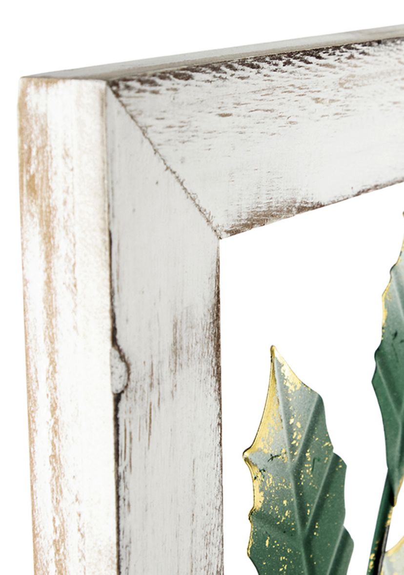 23.75Inch Joy Window Frame with Holly Christmas Wall Sign