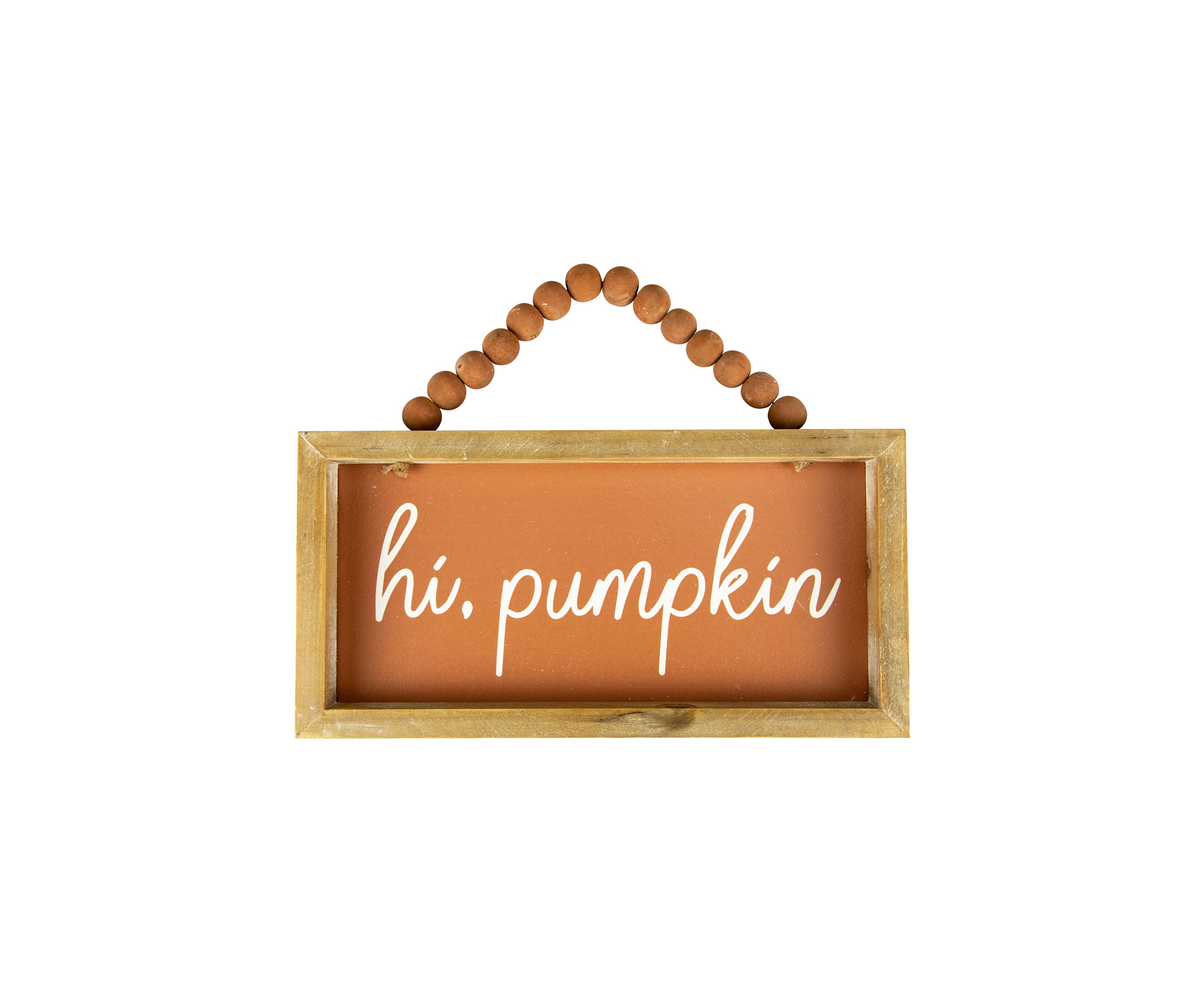 11.75 inch Orange Hi Pumpkin Autumn Harvest Wall Sign