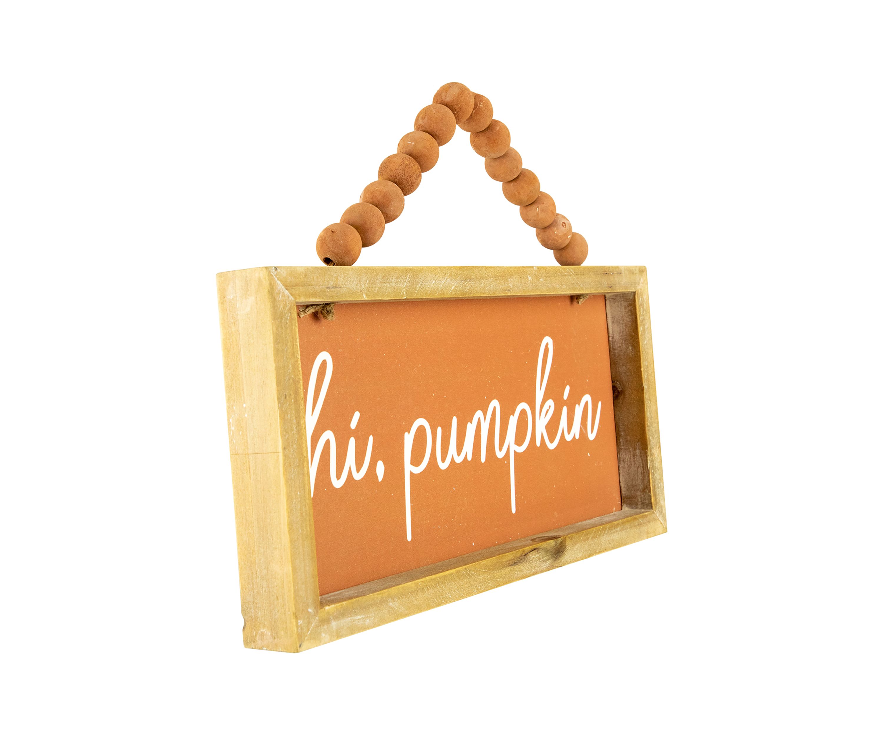 11.75 inch Orange Hi Pumpkin Autumn Harvest Wall Sign