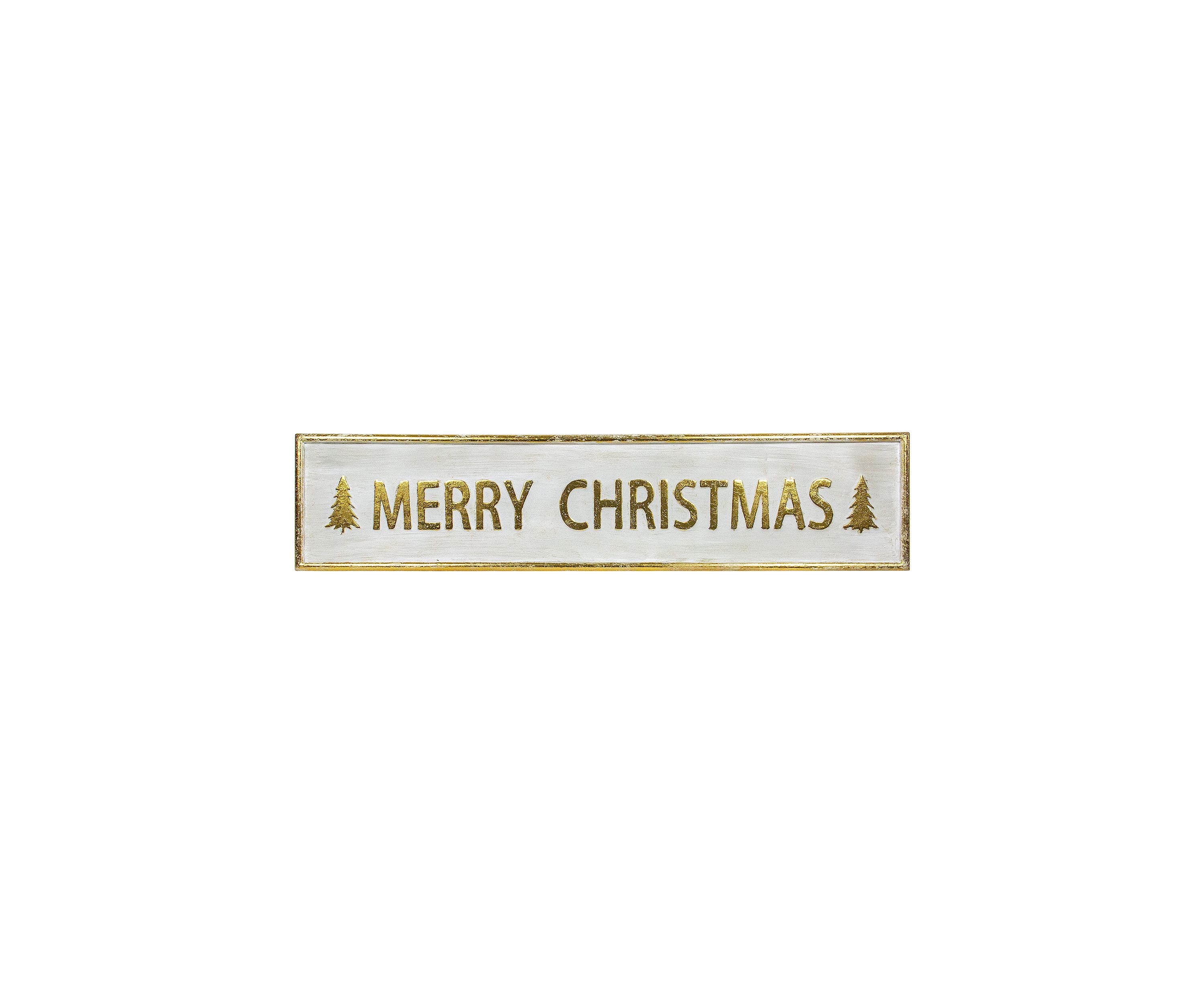 48Inch Metallic Gold Merry Christmas Metal Wall Sign