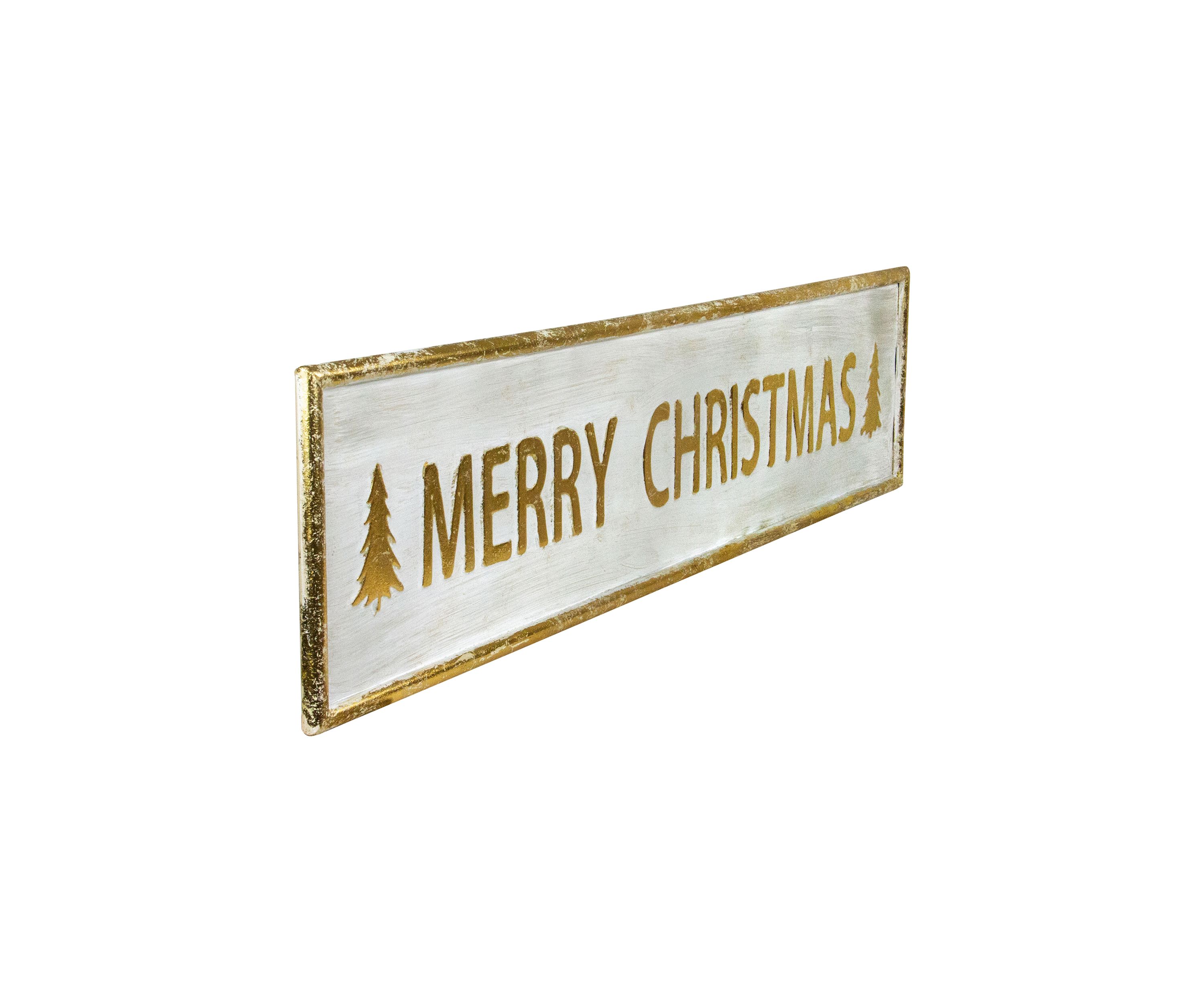 48Inch Metallic Gold Merry Christmas Metal Wall Sign