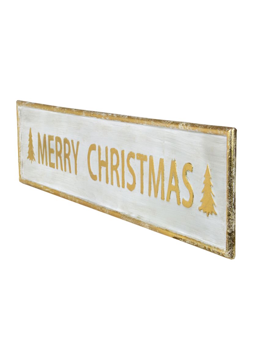 48Inch Metallic Gold Merry Christmas Metal Wall Sign