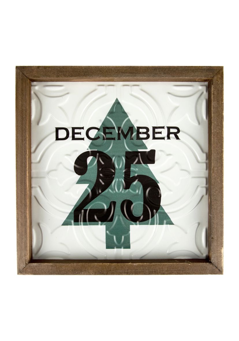 9.75Inch Framed December 25 Christmas Wall Sign