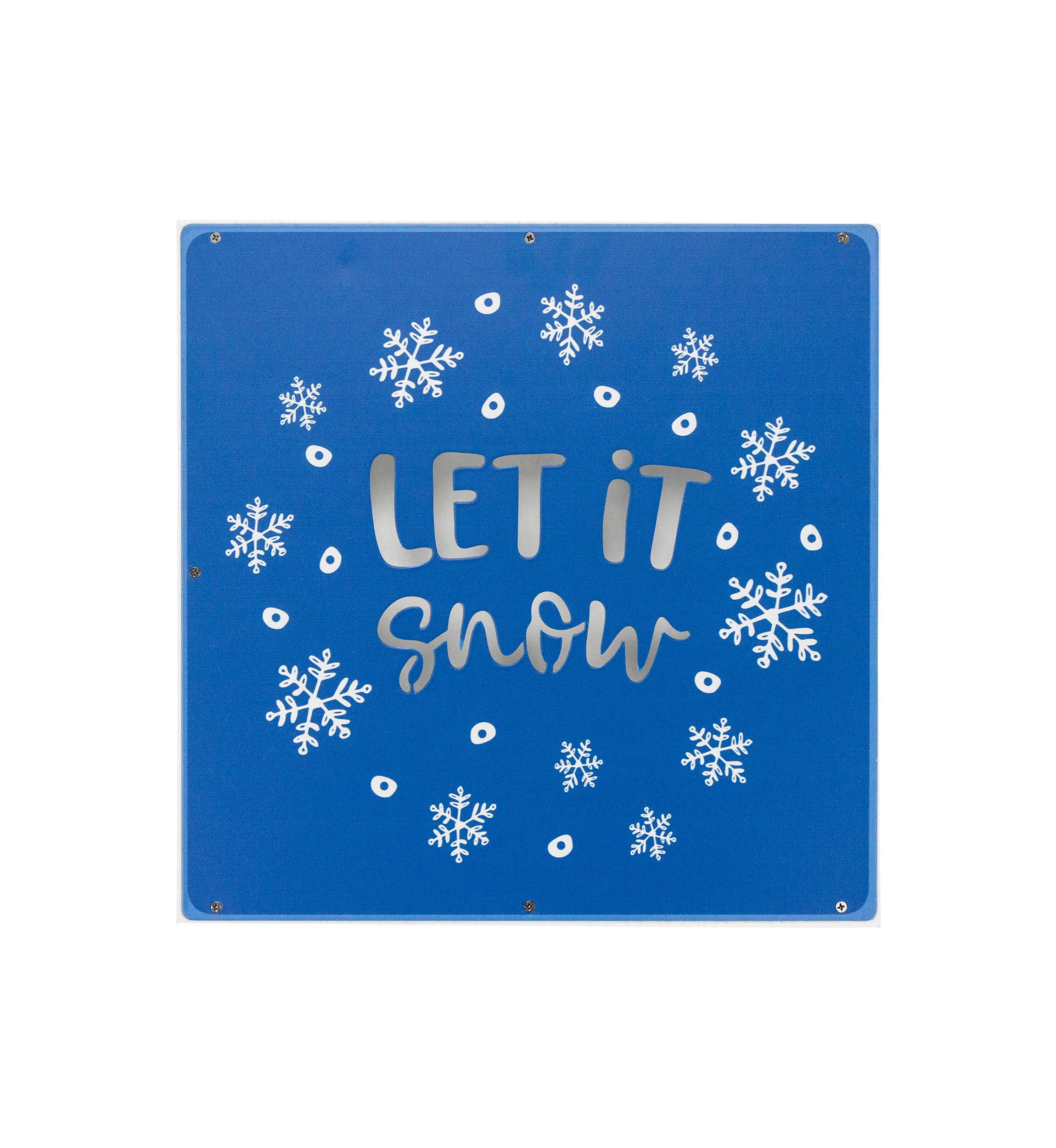 12Inch Square Let it Snow Woodblock Christmas Sign
