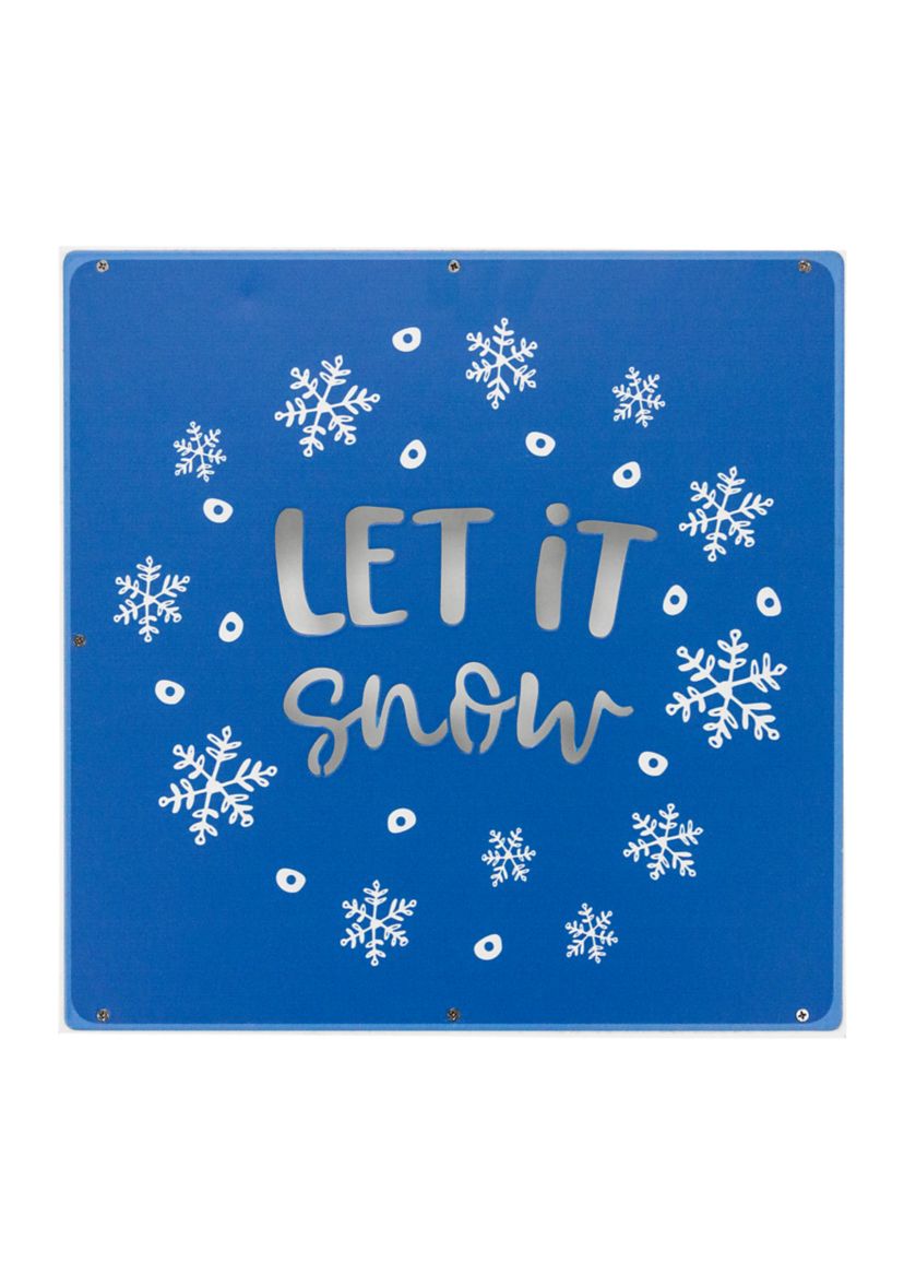 12Inch Square Let it Snow Woodblock Christmas Sign