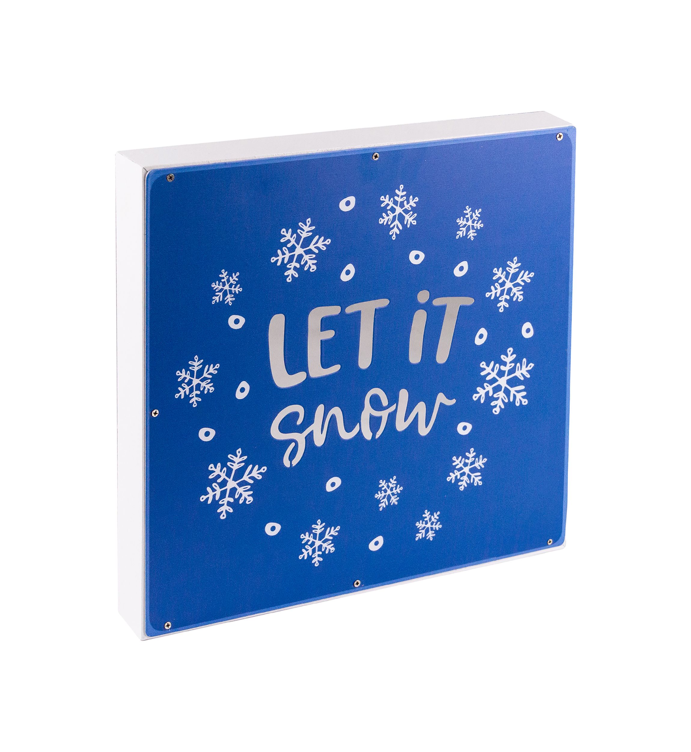12Inch Square Let it Snow Woodblock Christmas Sign