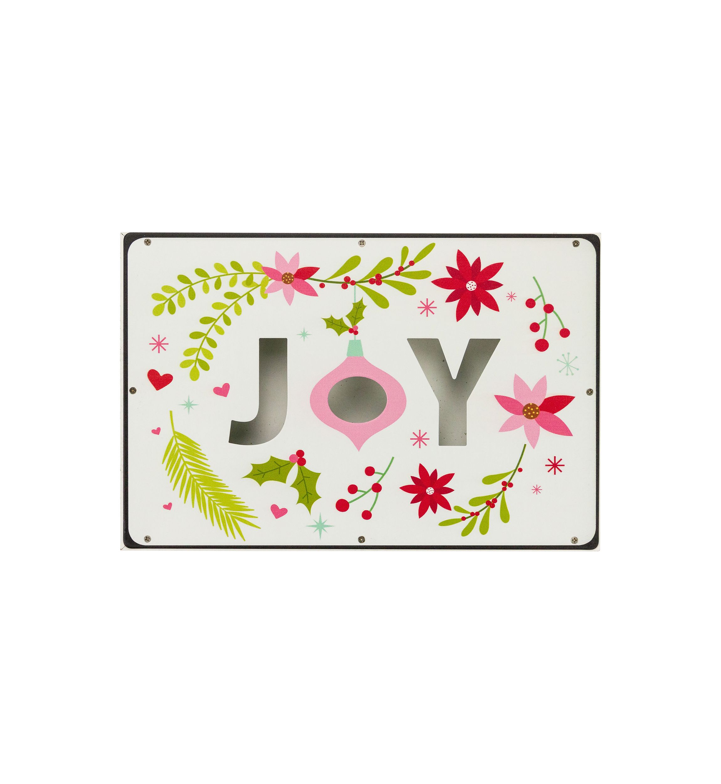 12Inch Wood and Metal Joy Christmas Wall Sign