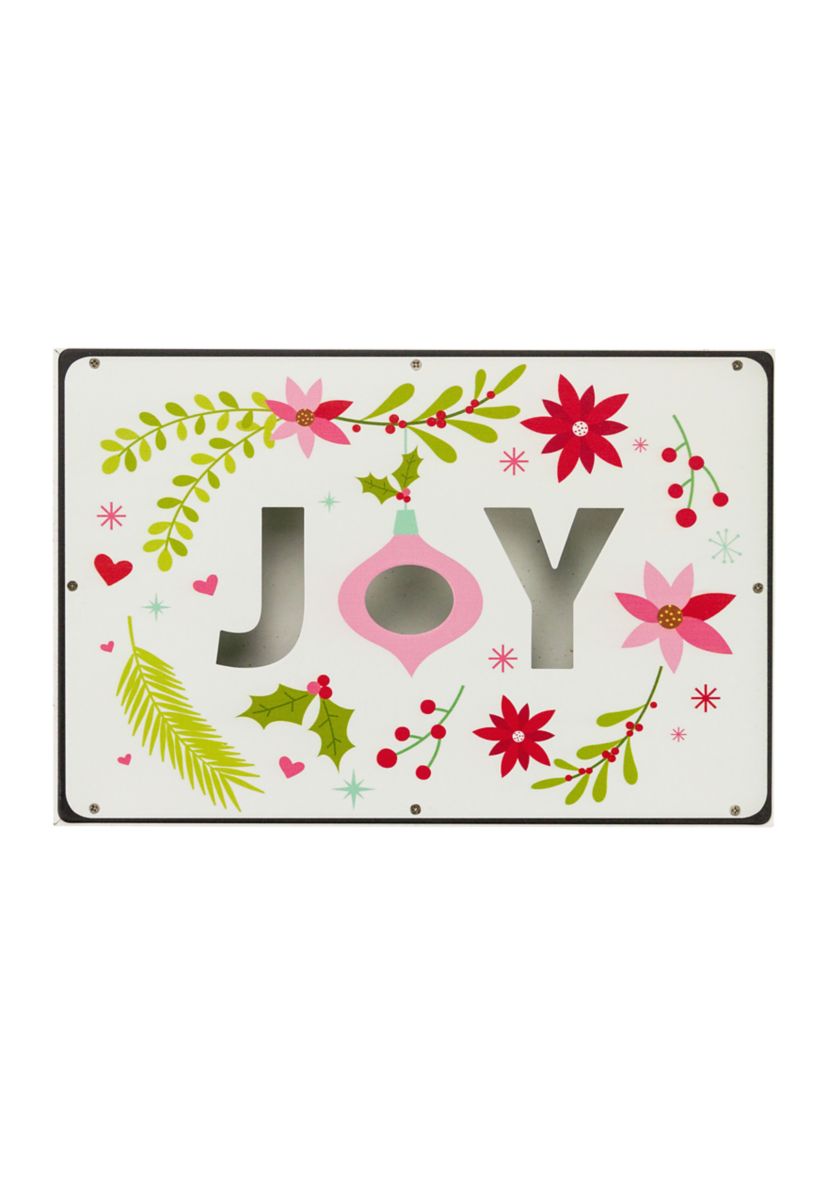 12Inch Wood and Metal Joy Christmas Wall Sign