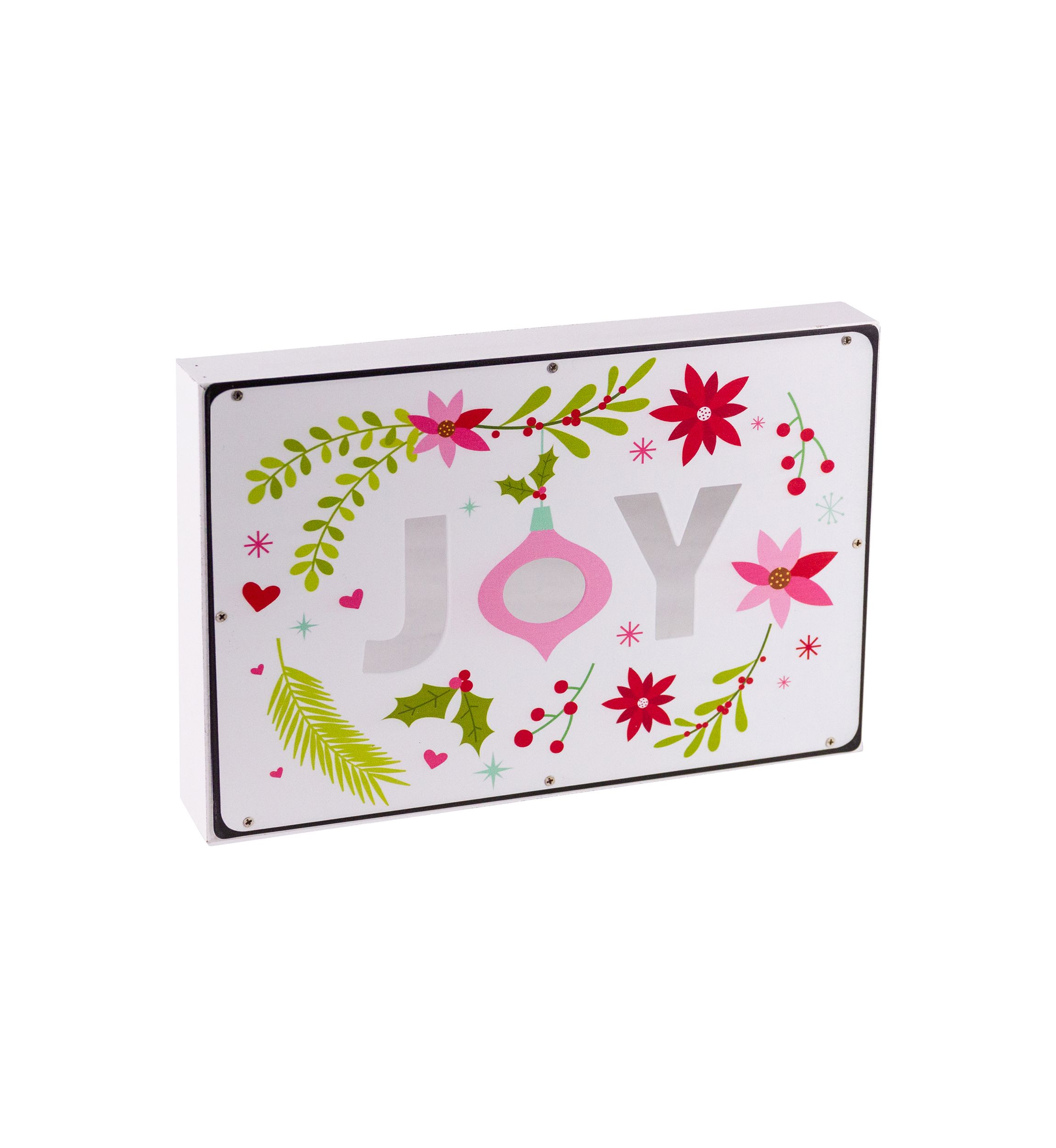 12Inch Wood and Metal Joy Christmas Wall Sign