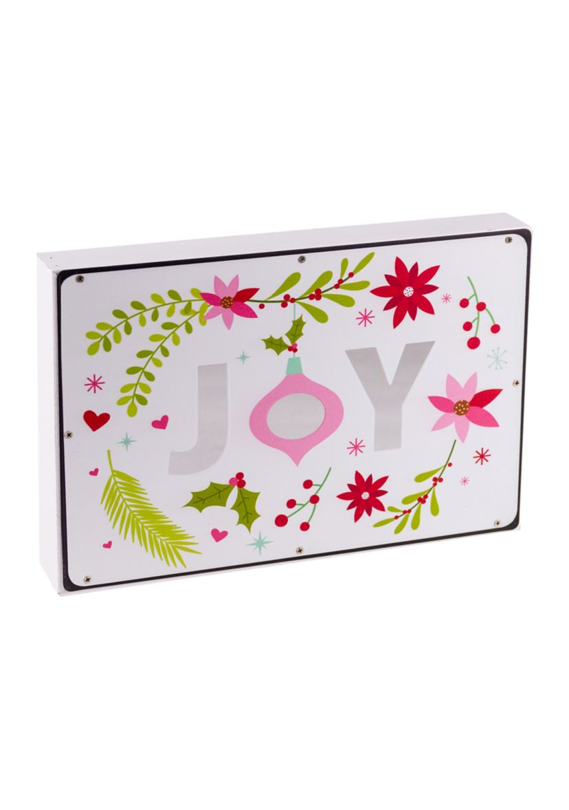 12Inch Wood and Metal Joy Christmas Wall Sign