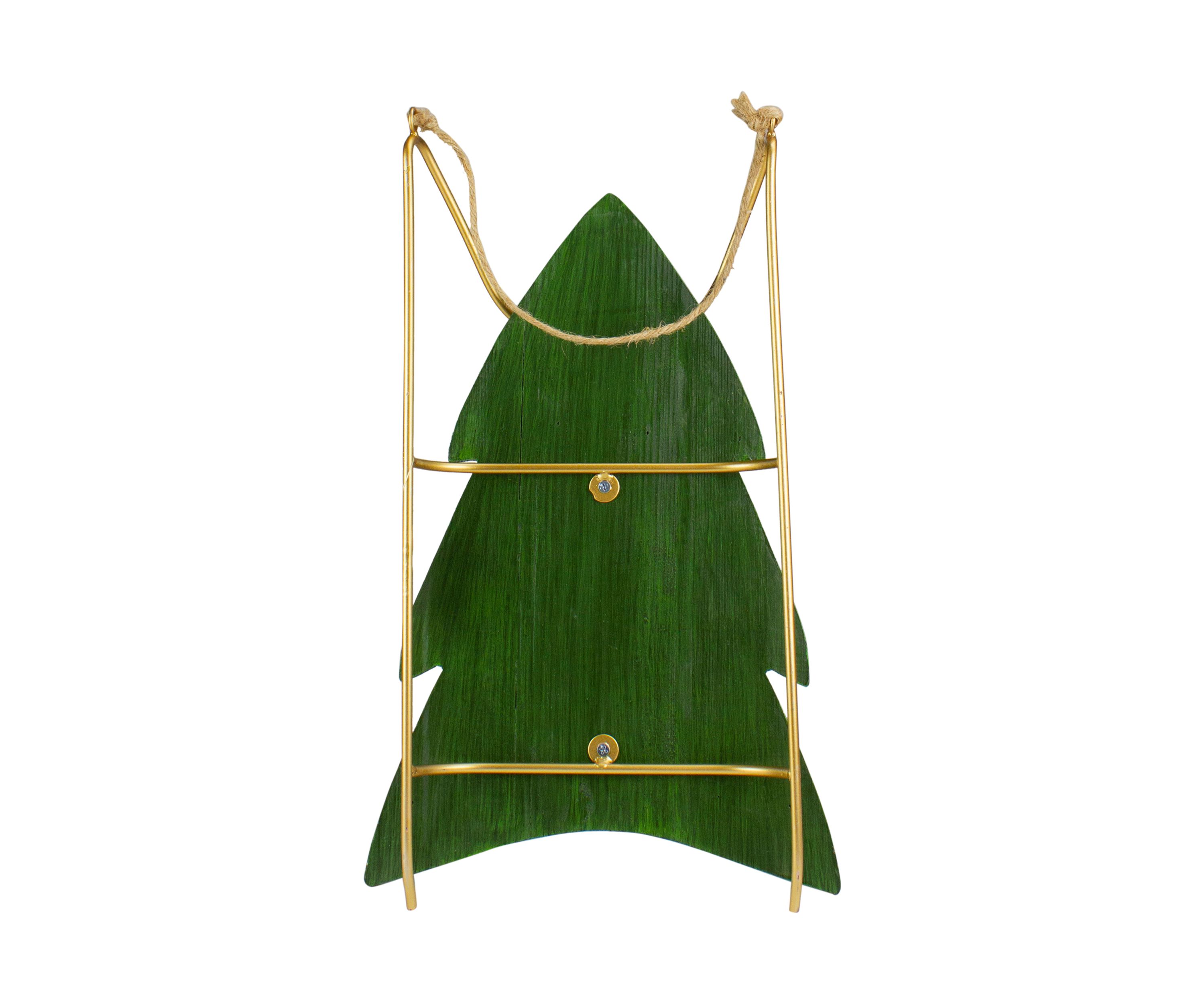18.25Inch Green Wooden InchBELIEVEInch Christmas Snow Sled Decoration