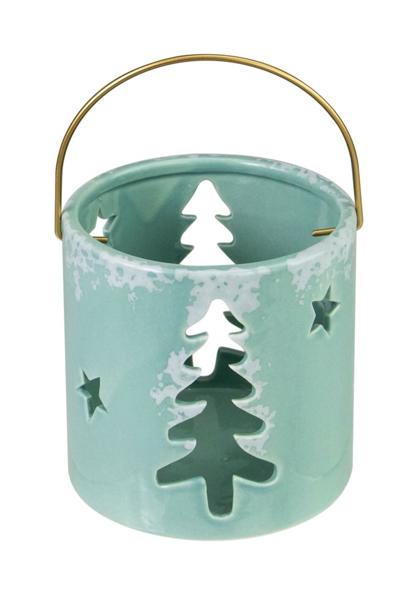 4.25Inch Green Christmas Tree Cutout Tea Light Candle Holder