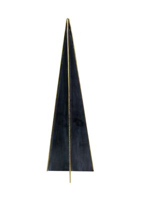15Inch Blue and Gold Triangular Christmas Tree Tabletop Decor