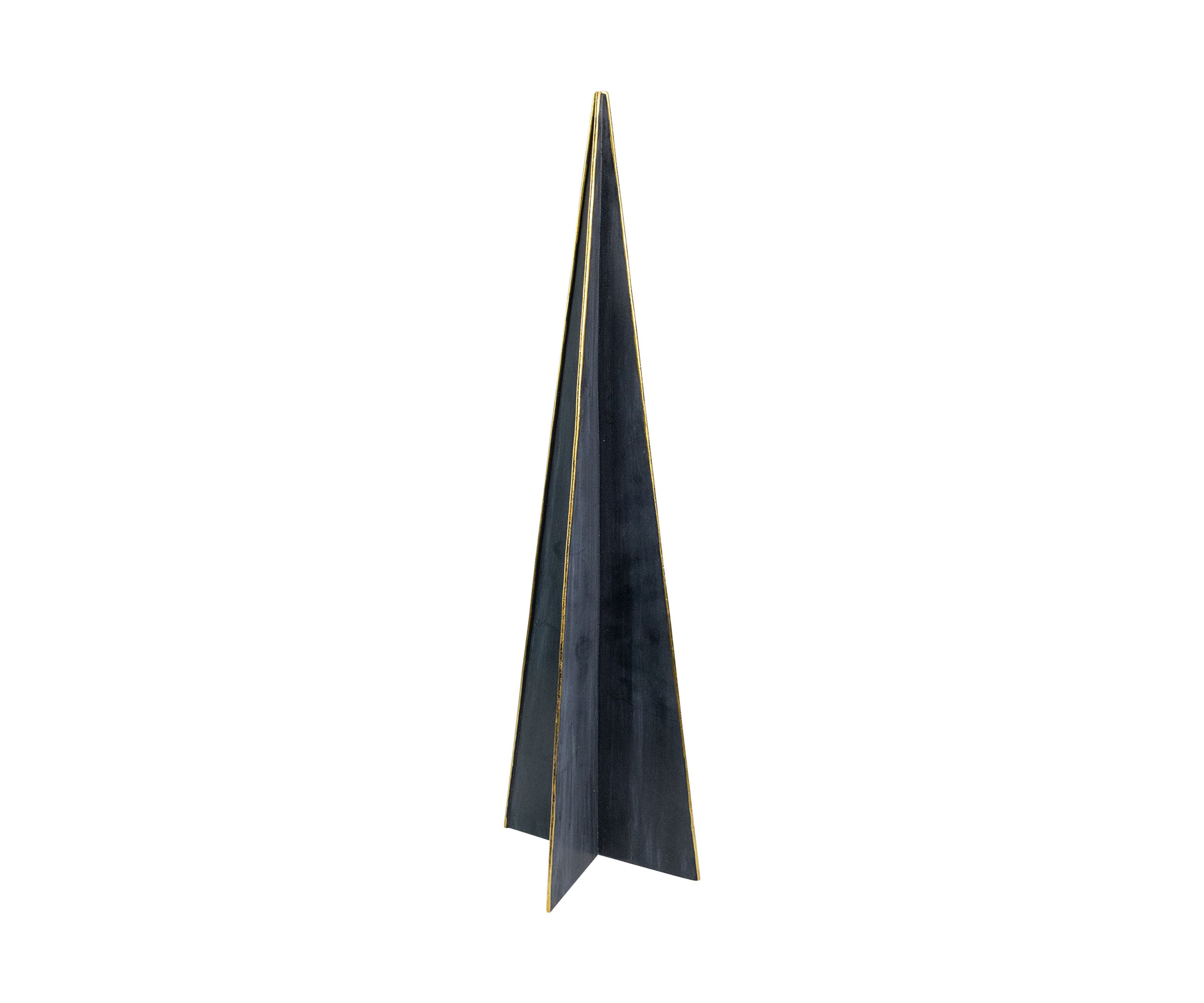 20Inch Blue and Gold Triangular Christmas Tree Tabletop Decor